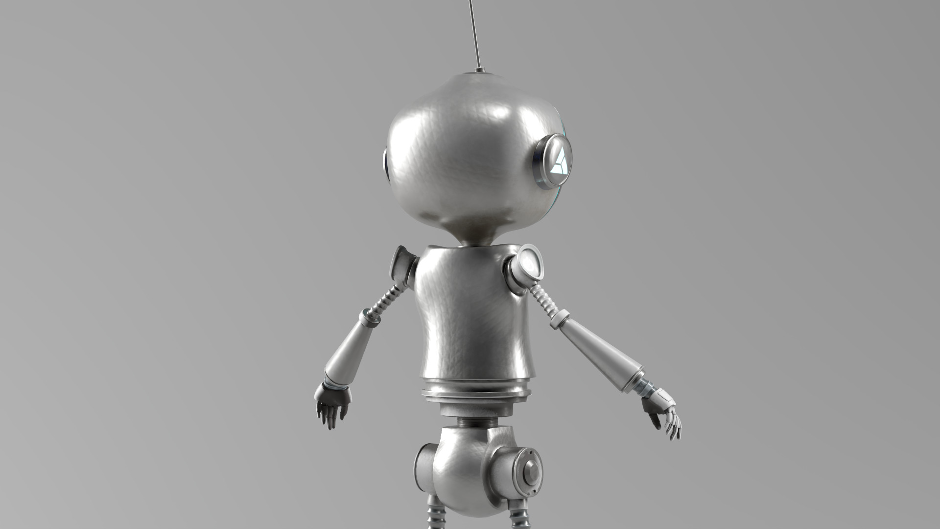 SCI FI Futuristic Cartoon Robot Low-poly 3D model_6