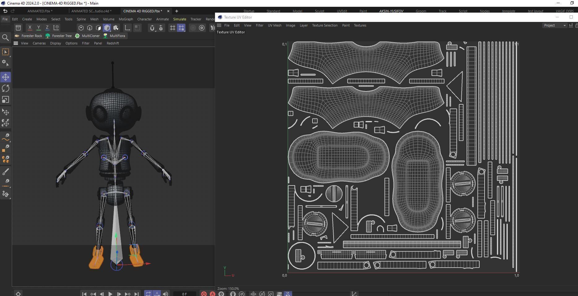 SCI FI Futuristic Cartoon Robot Low-poly 3D model_19