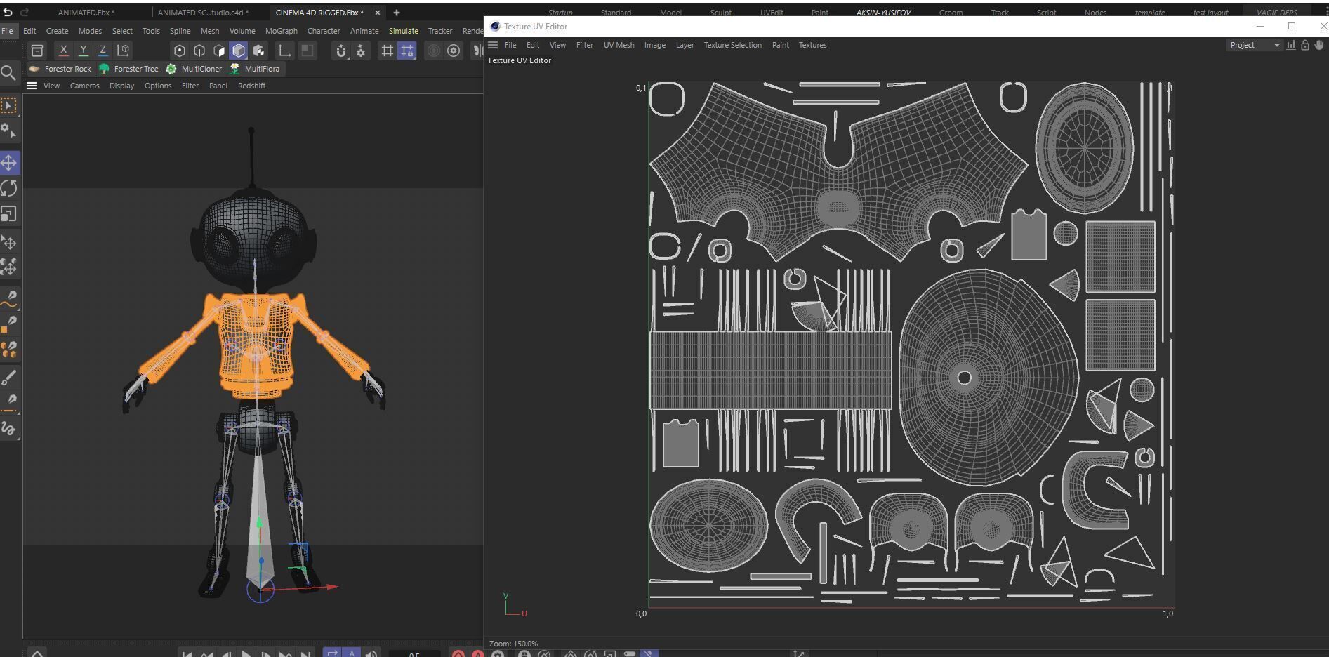 SCI FI Futuristic Cartoon Robot Low-poly 3D model_17