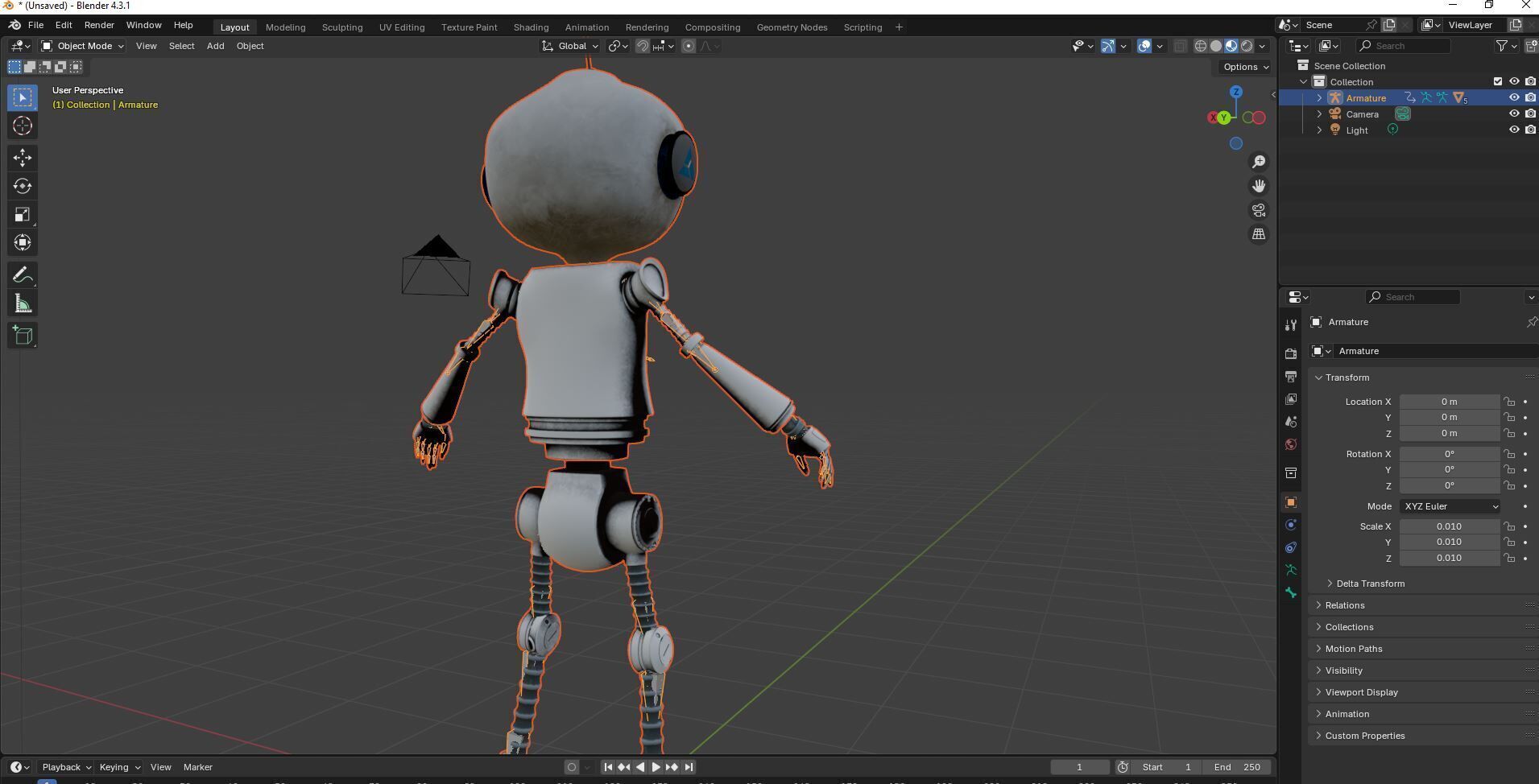 SCI FI Futuristic Cartoon Robot Low-poly 3D model_22