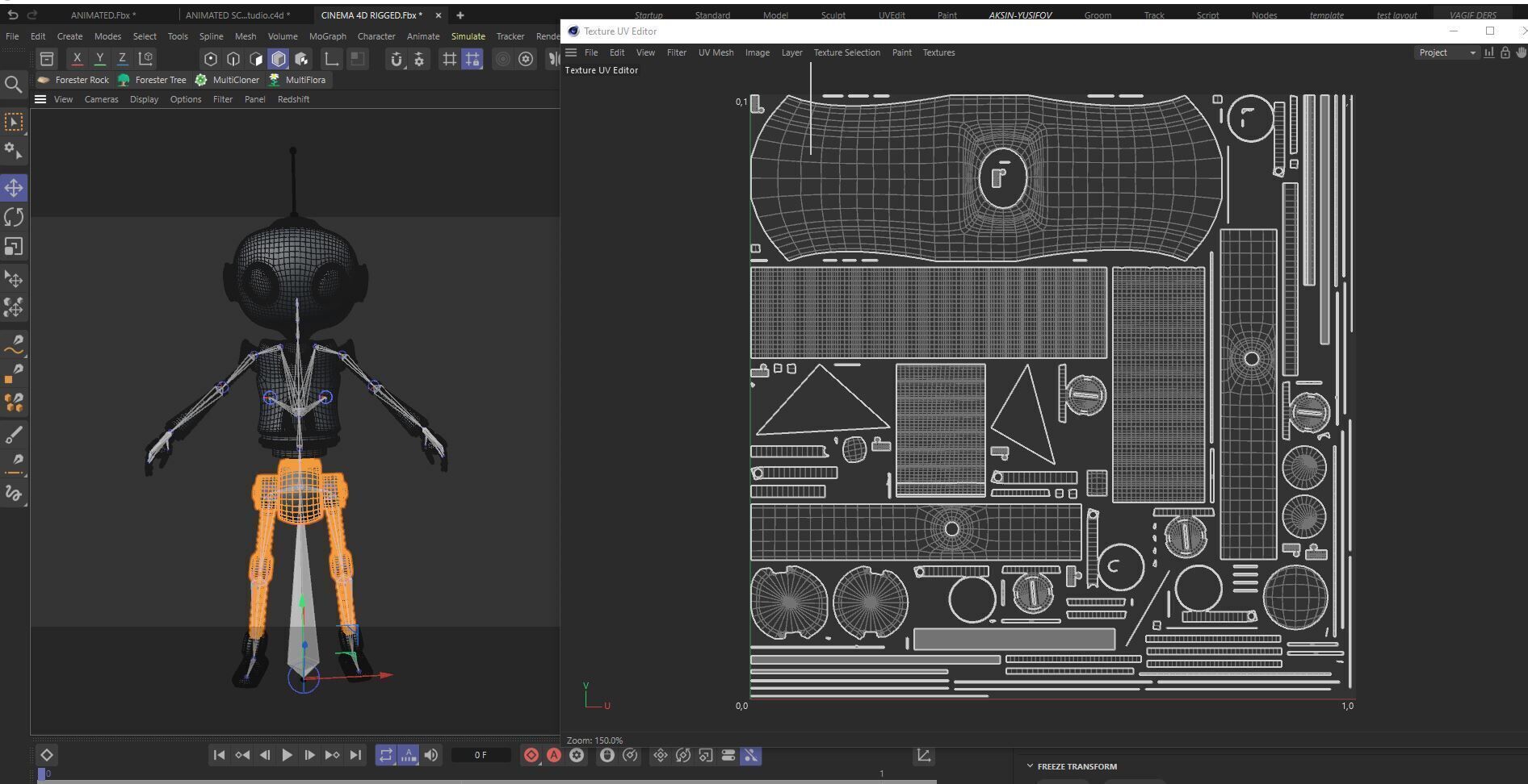 SCI FI Futuristic Cartoon Robot Low-poly 3D model_18