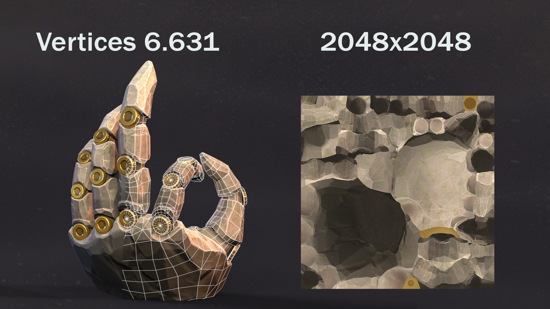 Stone Brush Low-poly 3D model_6