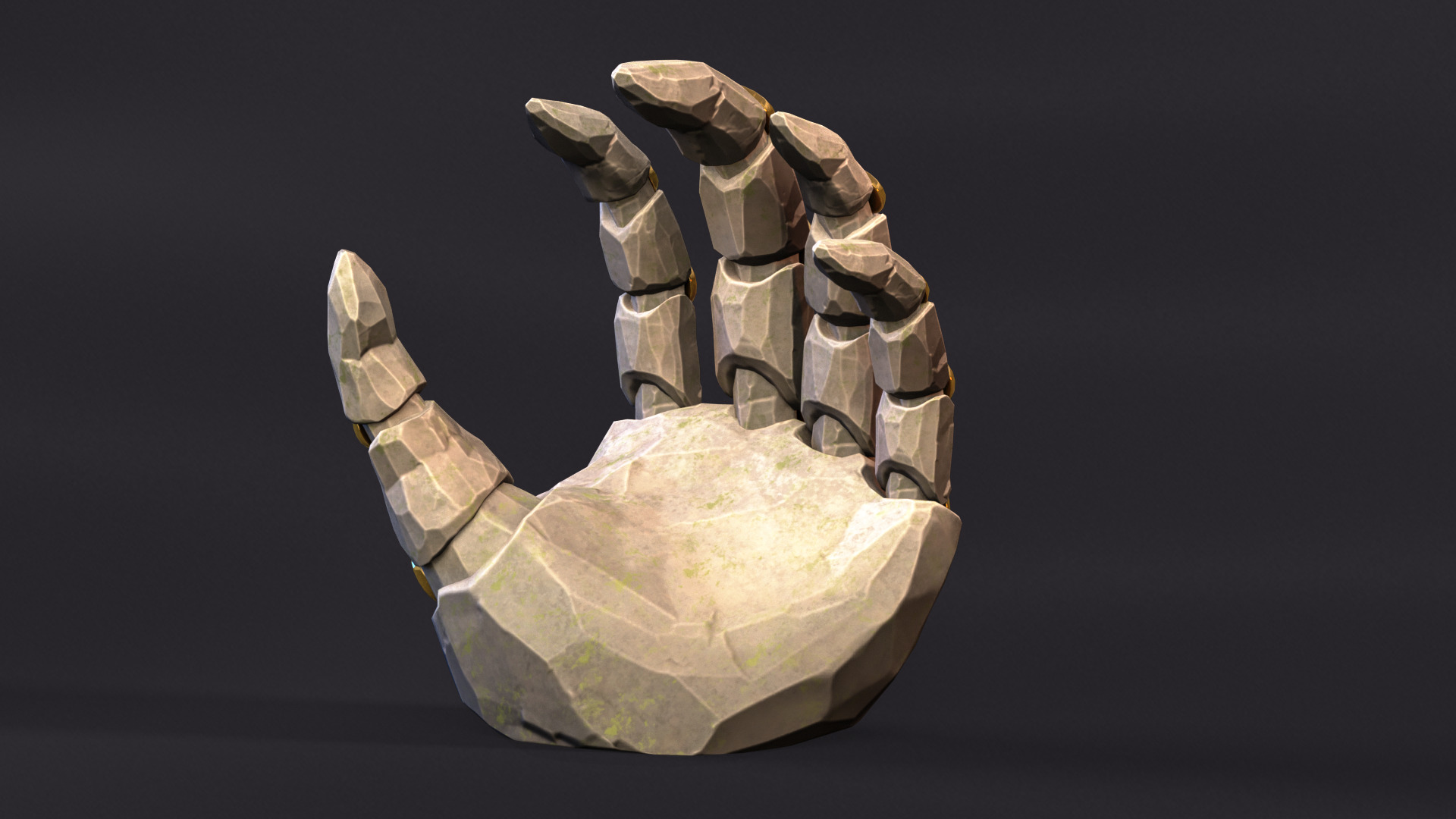 Stone Brush Low-poly 3D model_2