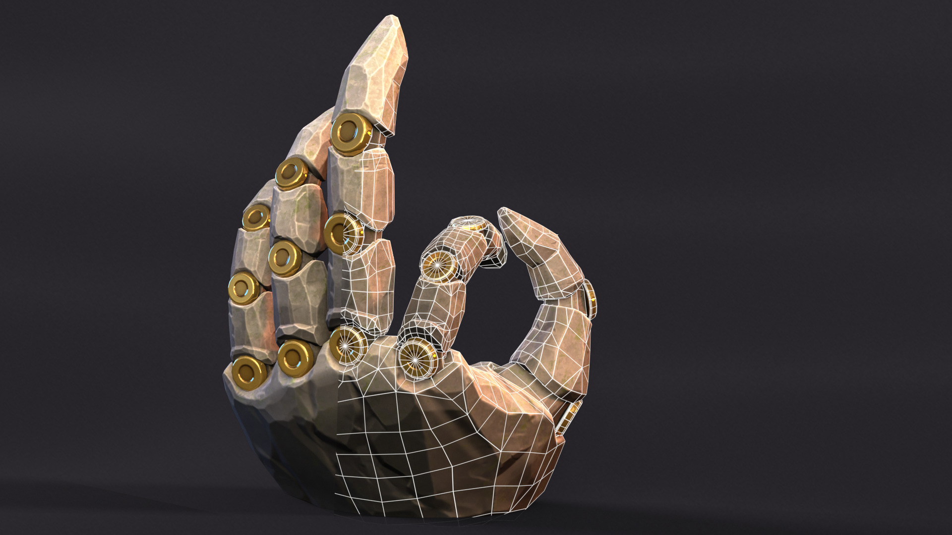 Stone Brush Low-poly 3D model_5
