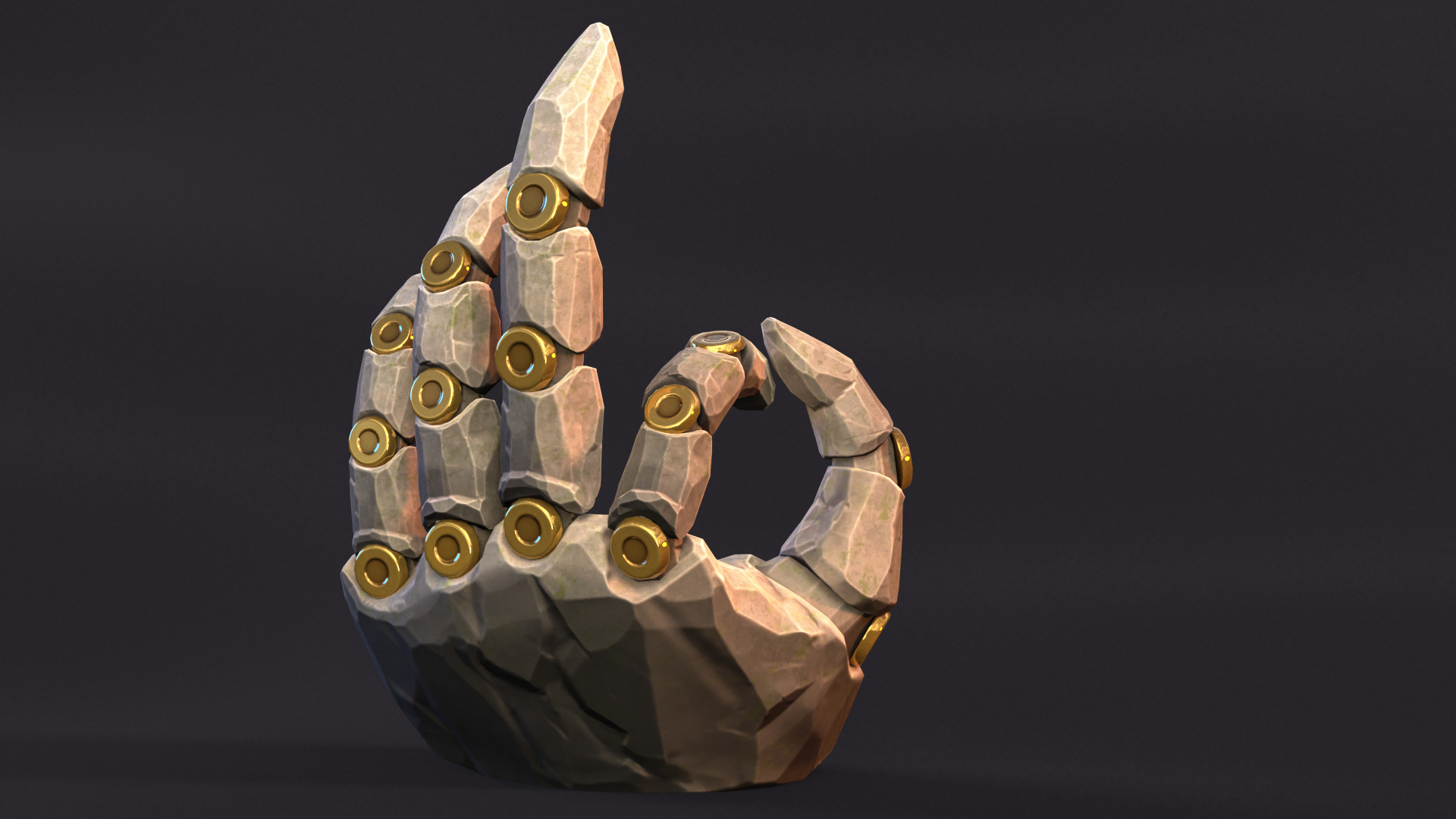 Stone Brush Low-poly 3D model_4