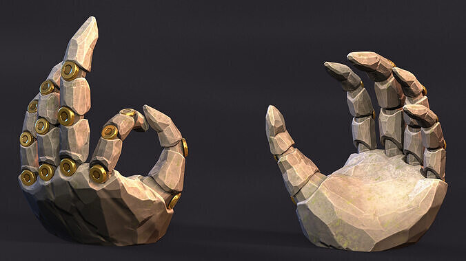 Stone Brush Low-poly 3D model
