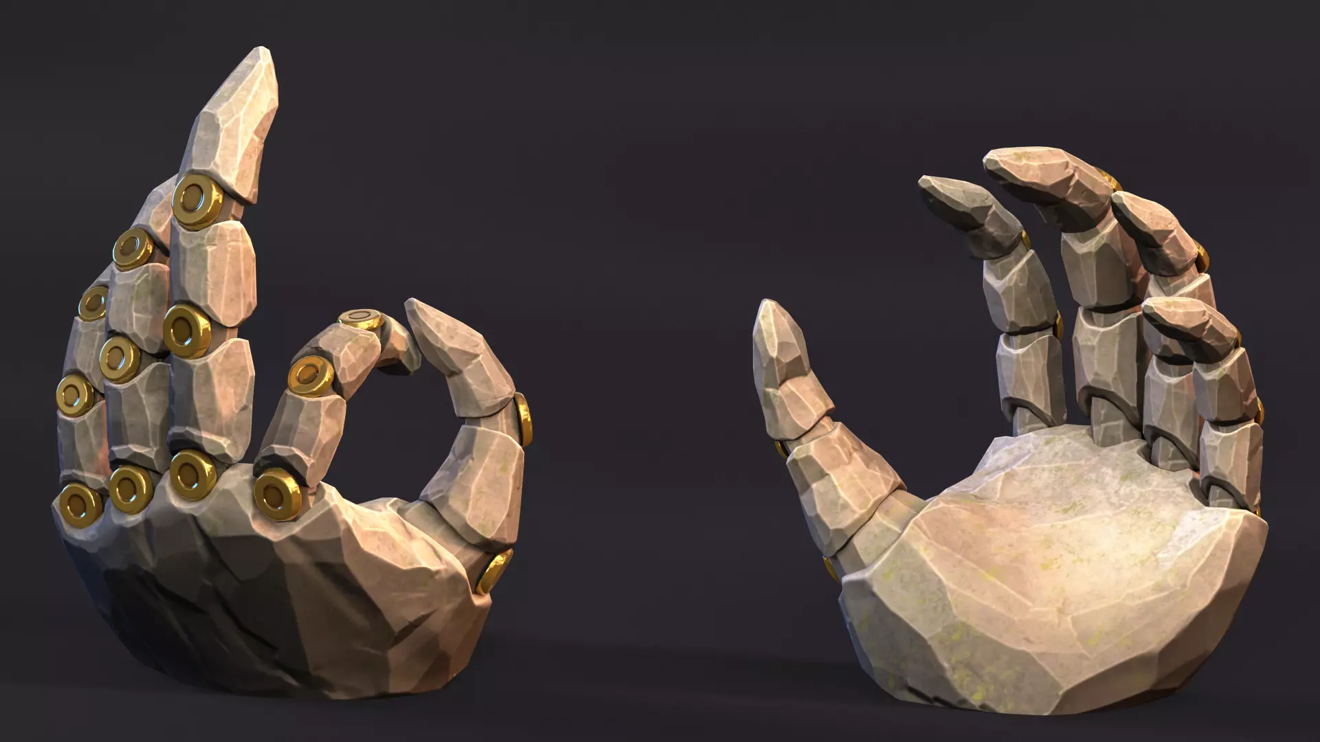 Stone Brush Low-poly 3D model_0