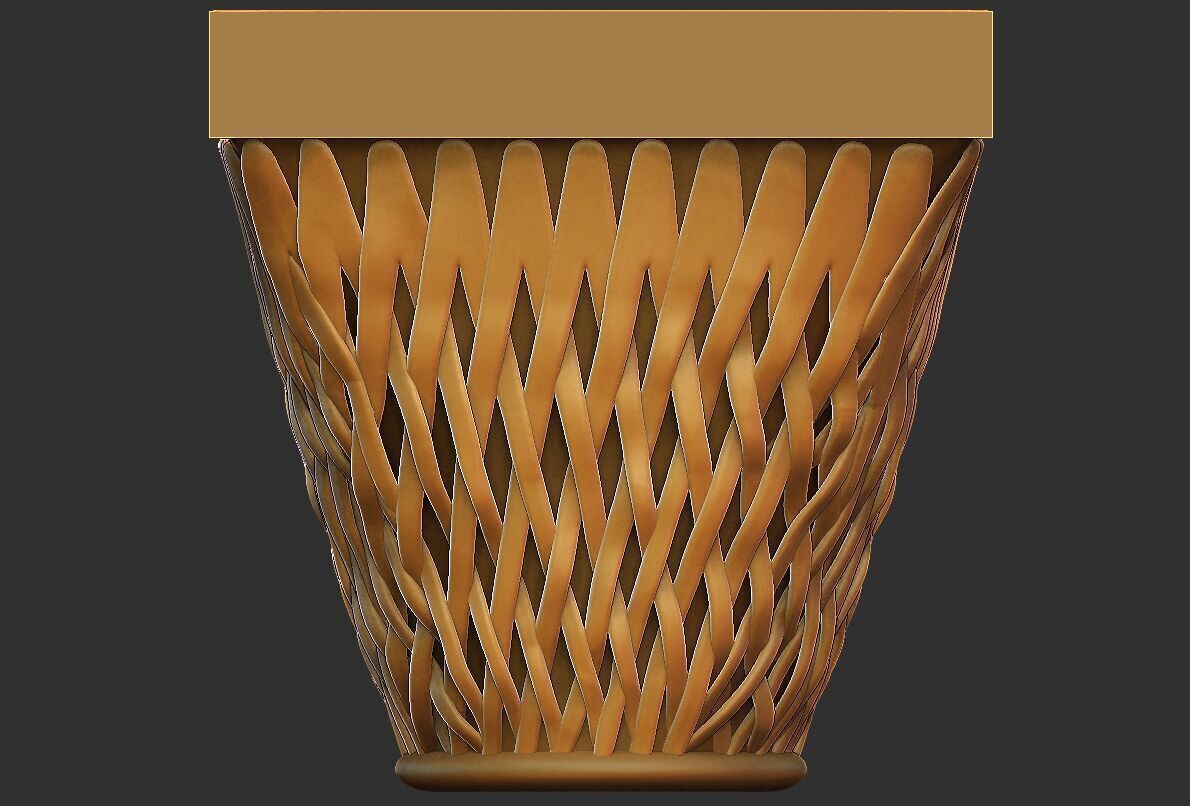 Church Columns palm hand made 3D model_4