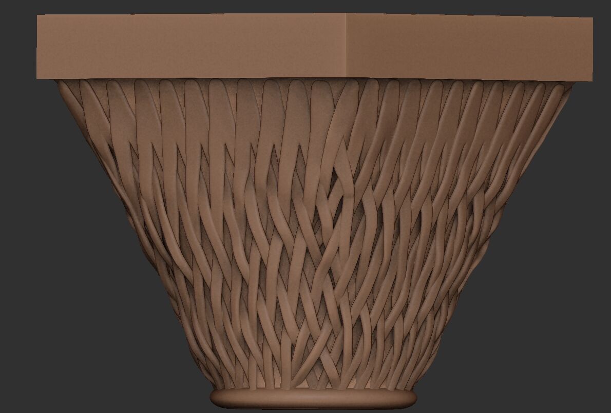 Church Columns palm hand made 3D model_3