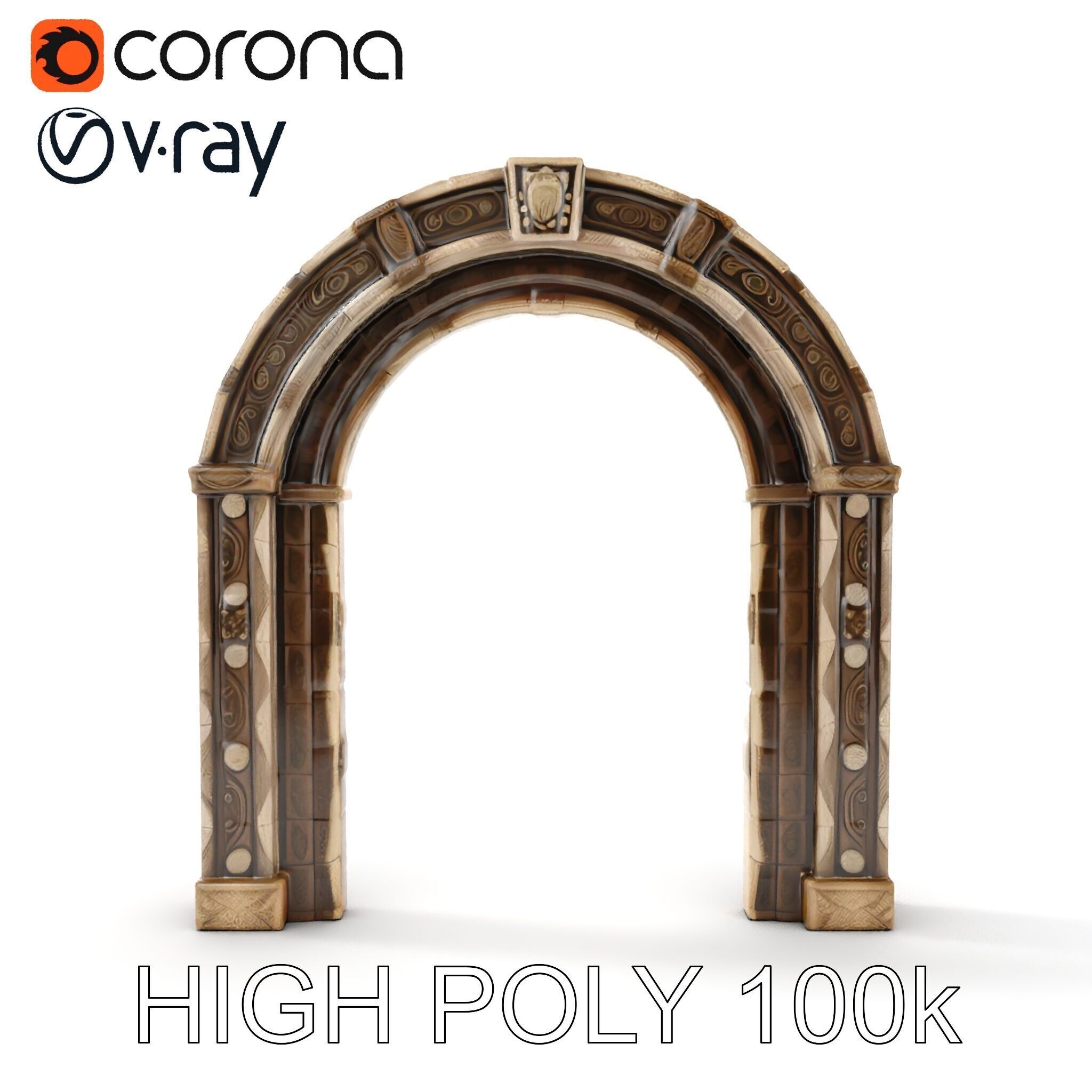 Ornate Archway D Model Pack Low-poly 3D model_10