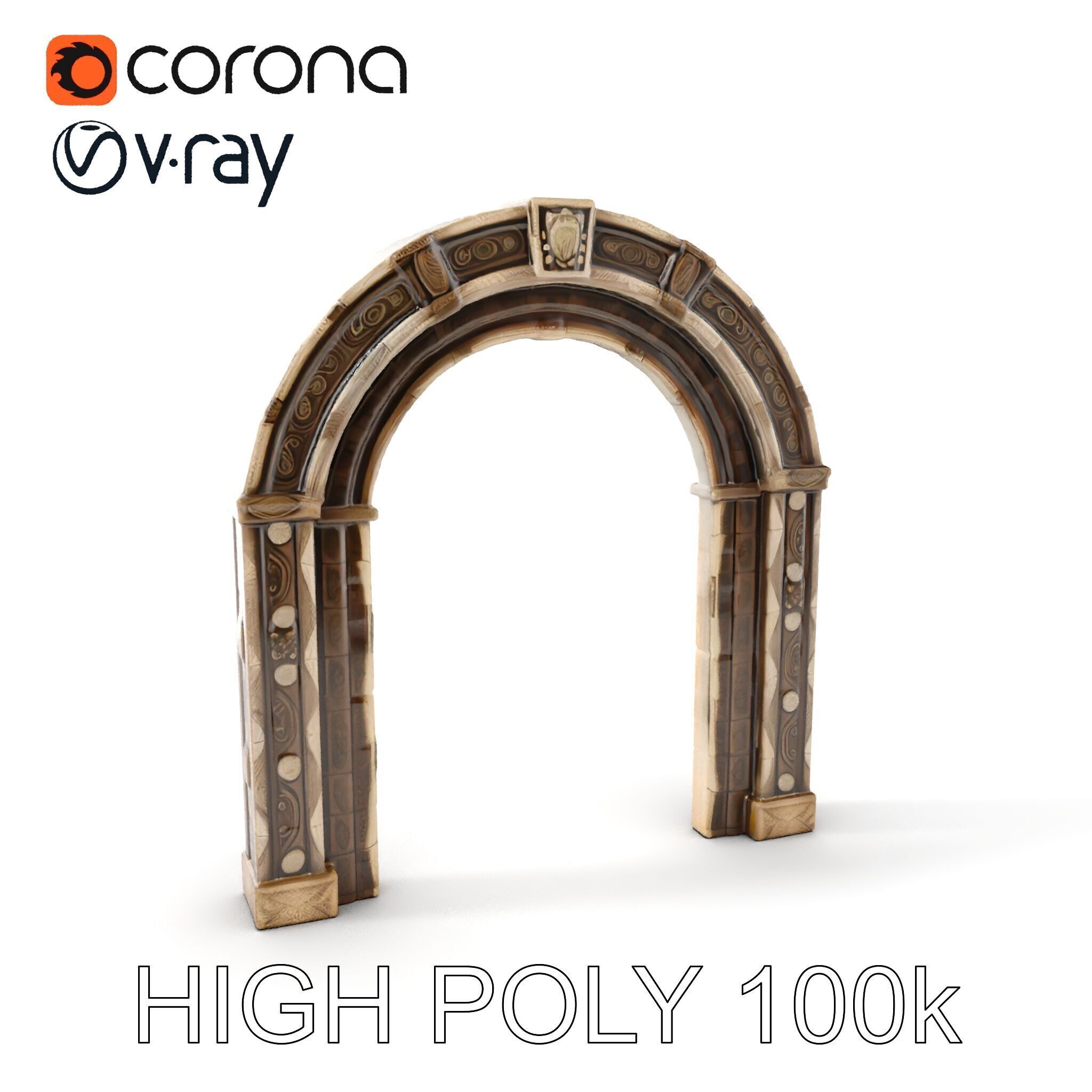 Ornate Archway D Model Pack Low-poly 3D model_11