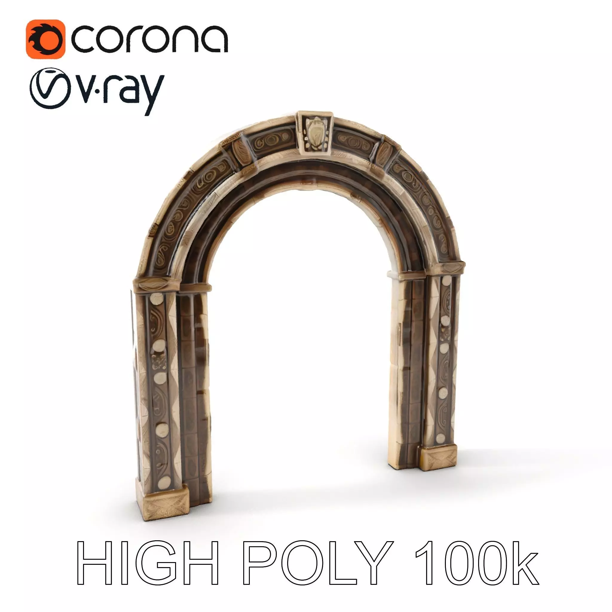 Ornate Archway D Model Pack Low-poly 3D model_0