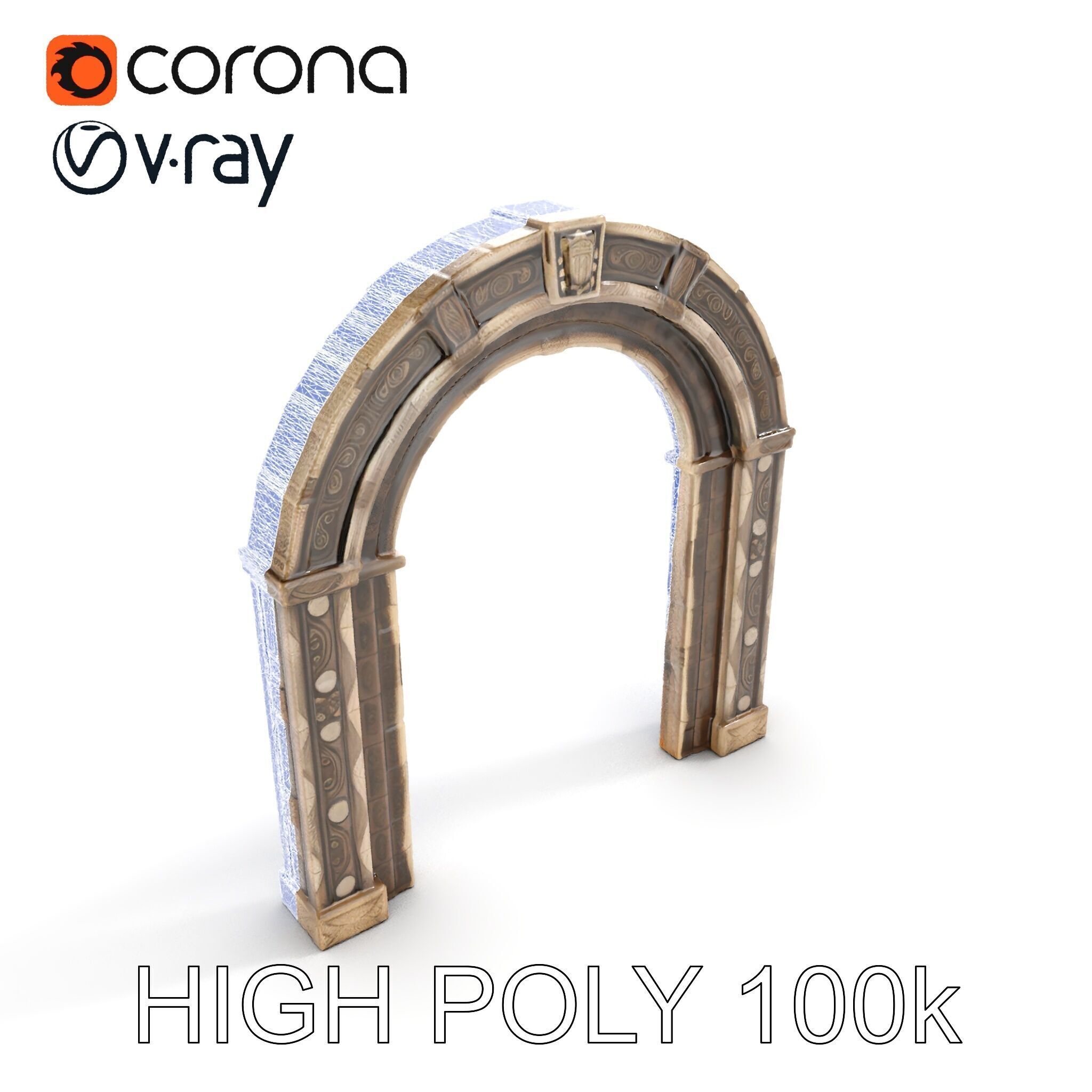 Ornate Archway D Model Pack Low-poly 3D model_29