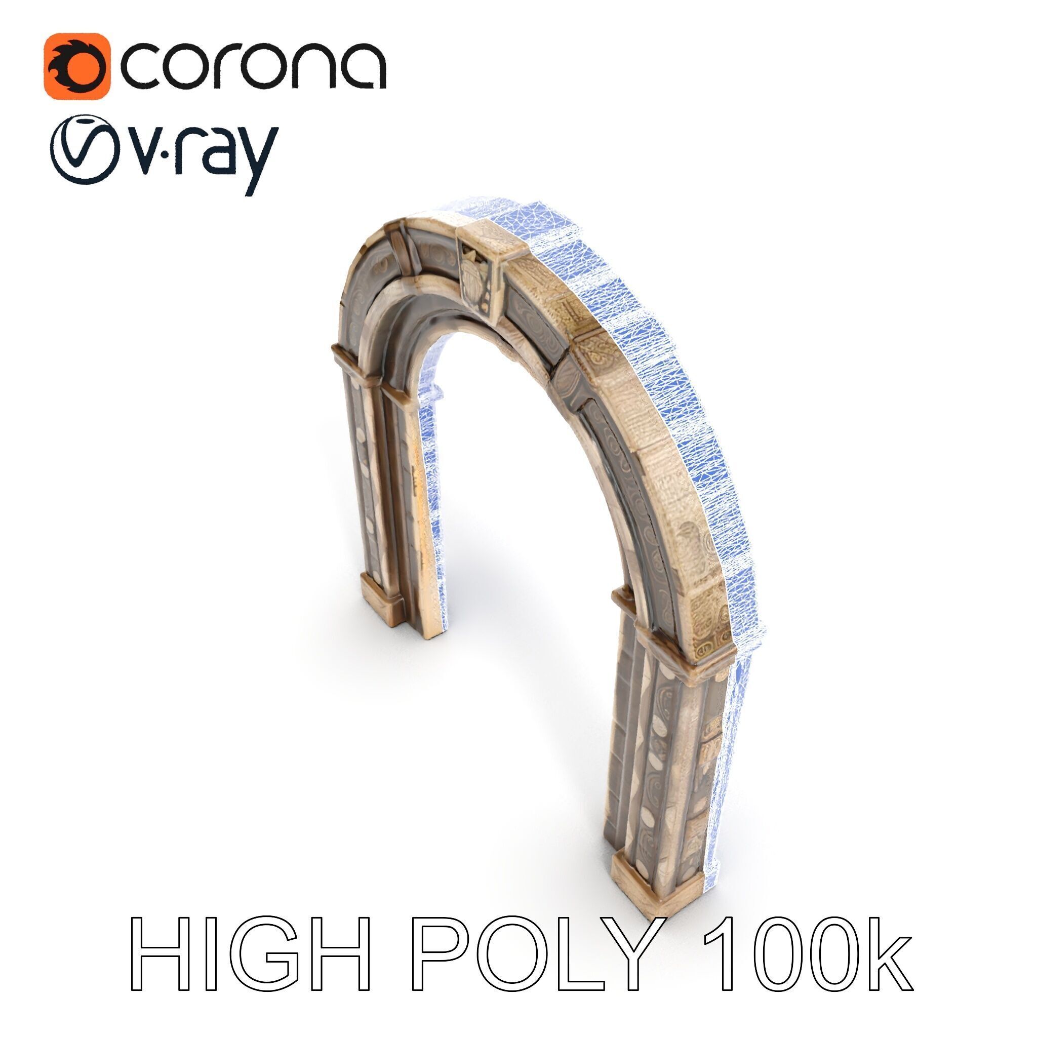 Ornate Archway D Model Pack Low-poly 3D model_26