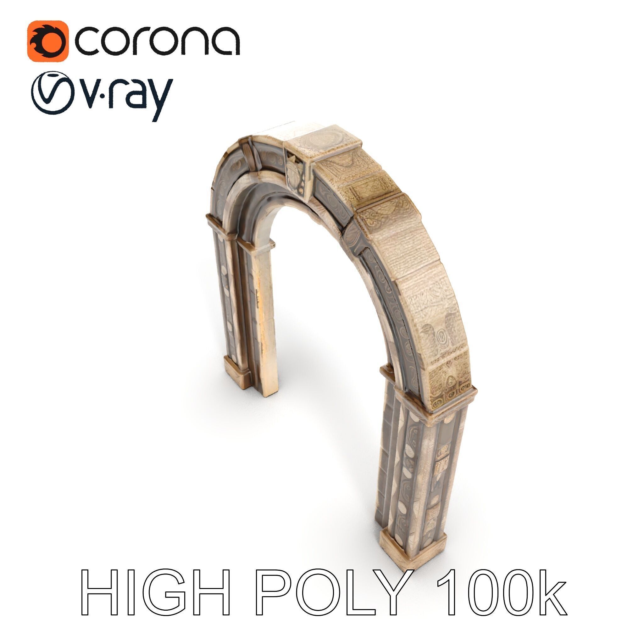 Ornate Archway D Model Pack Low-poly 3D model_20