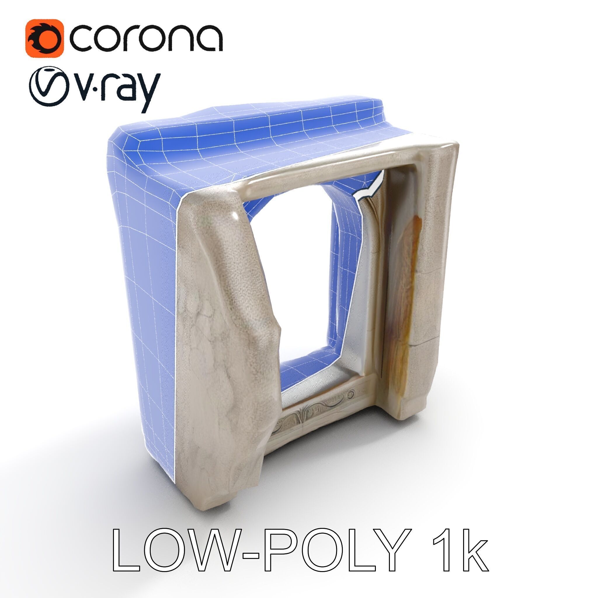 Ornate Stone Archway Model Pack Low-poly 3D model_26