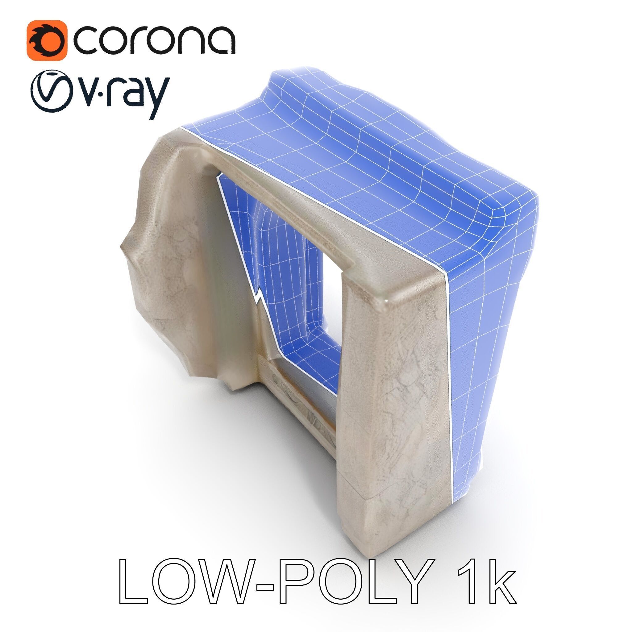 Ornate Stone Archway Model Pack Low-poly 3D model_29