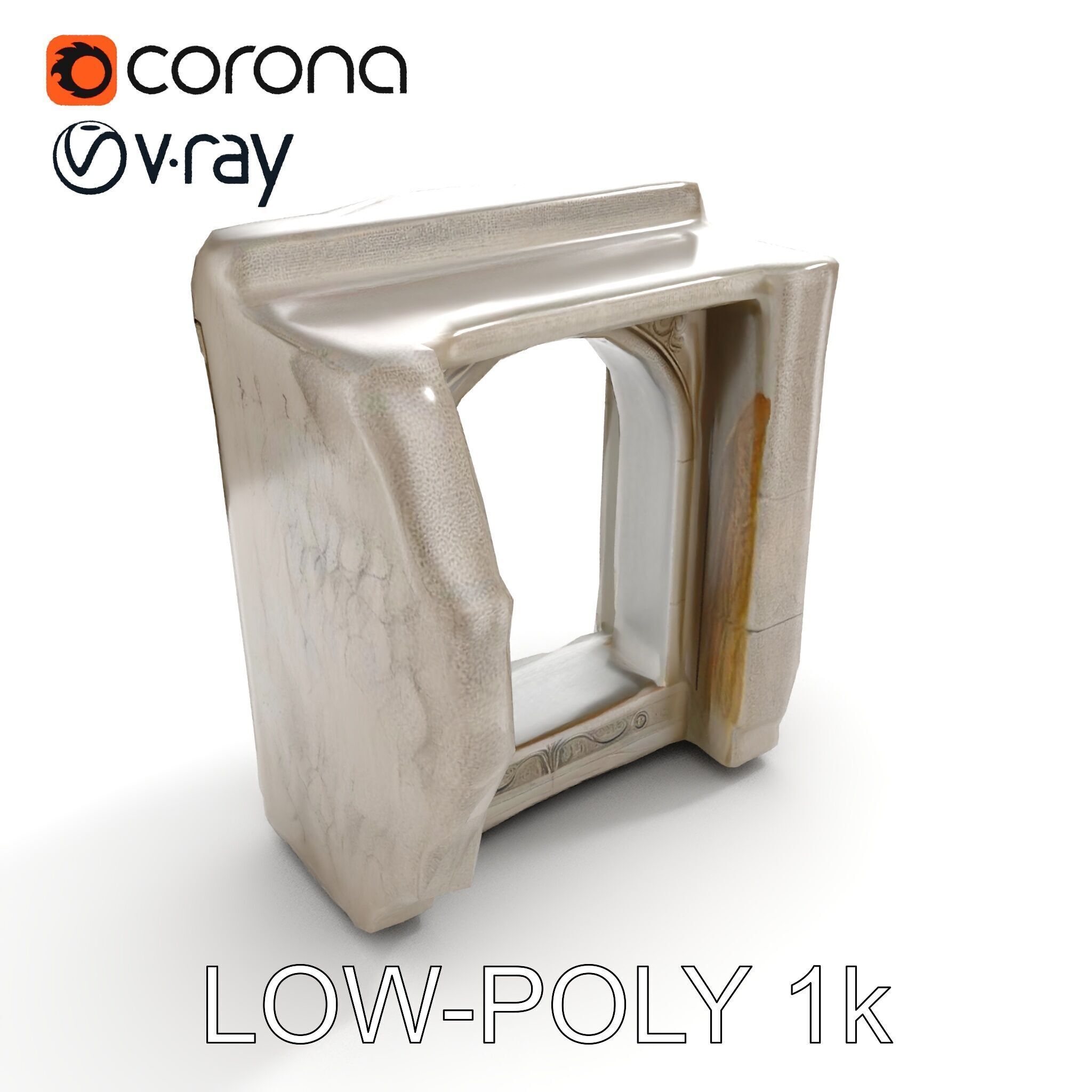 Ornate Stone Archway Model Pack Low-poly 3D model_12