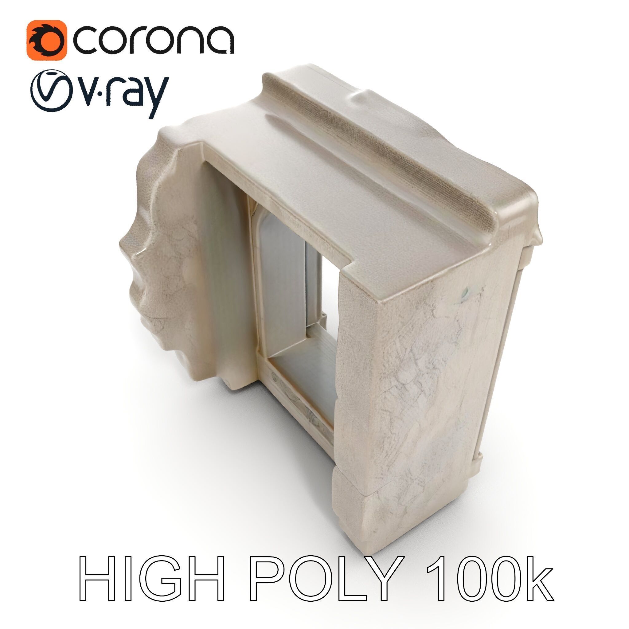 Ornate Stone Archway Model Pack Low-poly 3D model_10