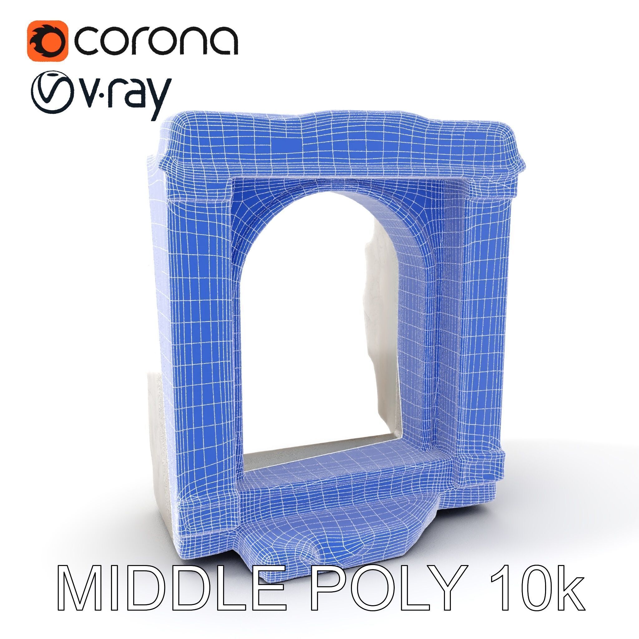 Ornate Stone Archway Model Pack Low-poly 3D model_11