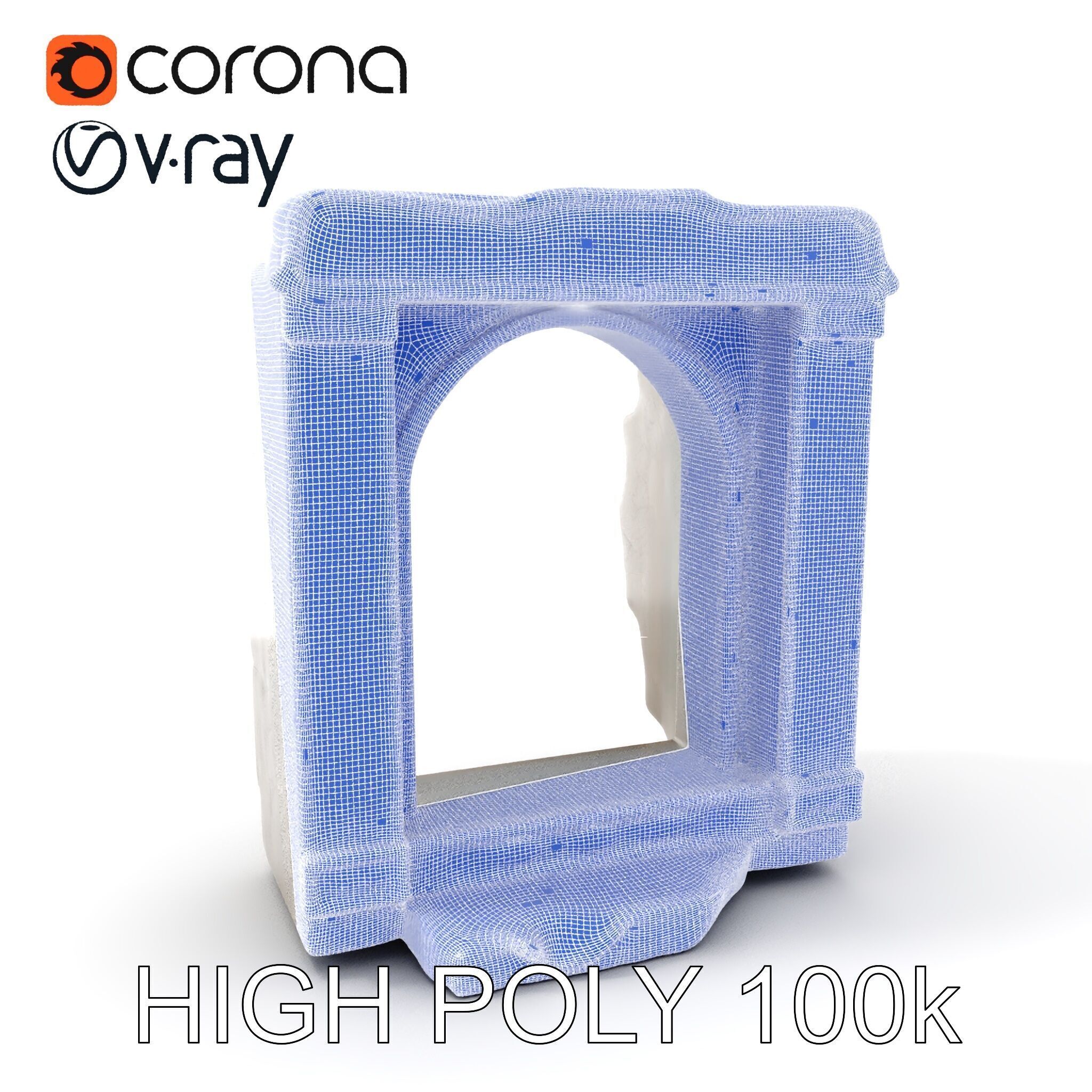 Ornate Stone Archway Model Pack Low-poly 3D model_4