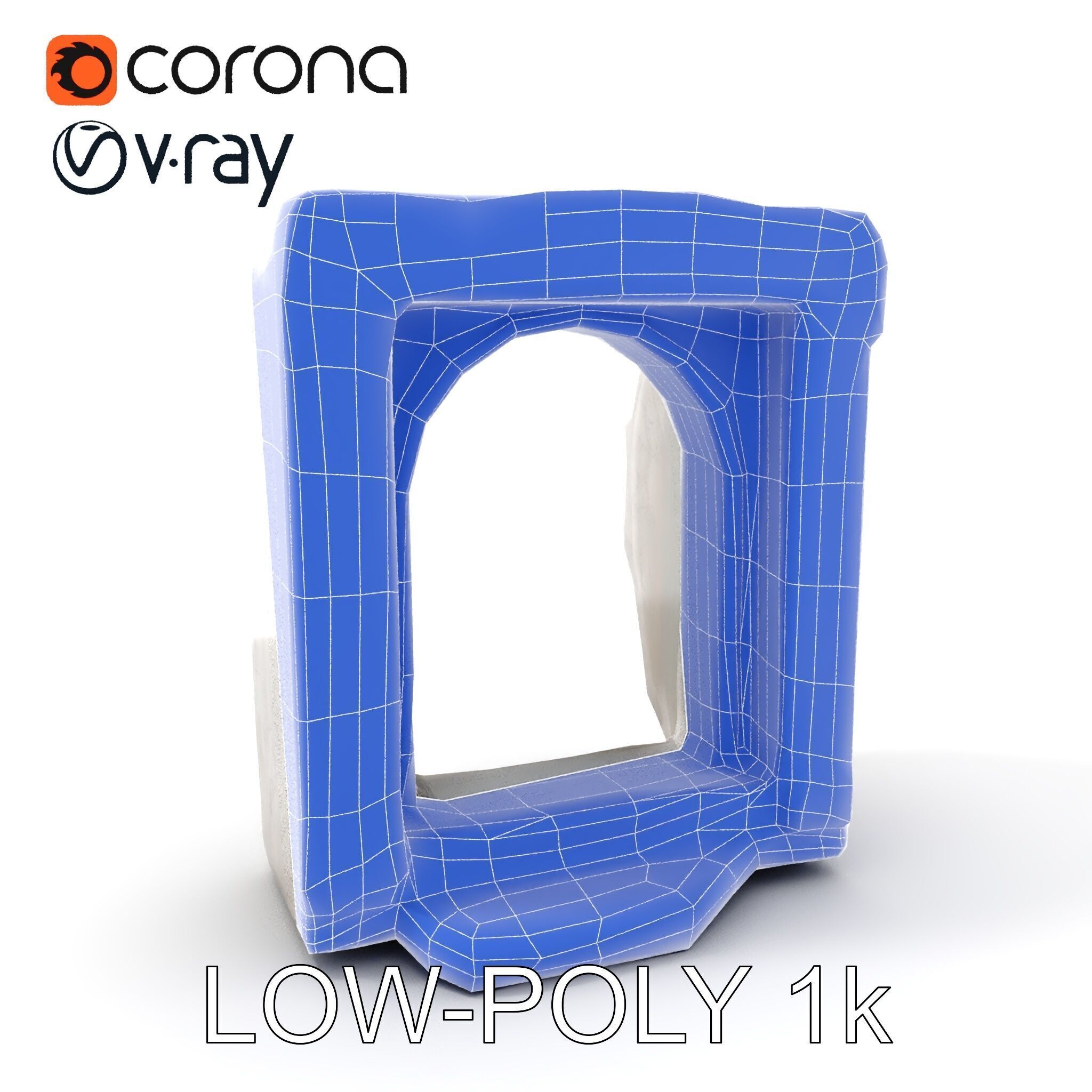 Ornate Stone Archway Model Pack Low-poly 3D model_7