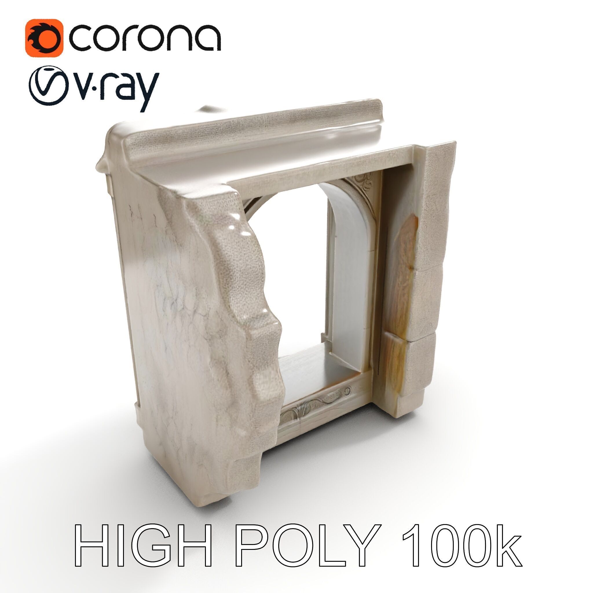 Ornate Stone Archway Model Pack Low-poly 3D model_18