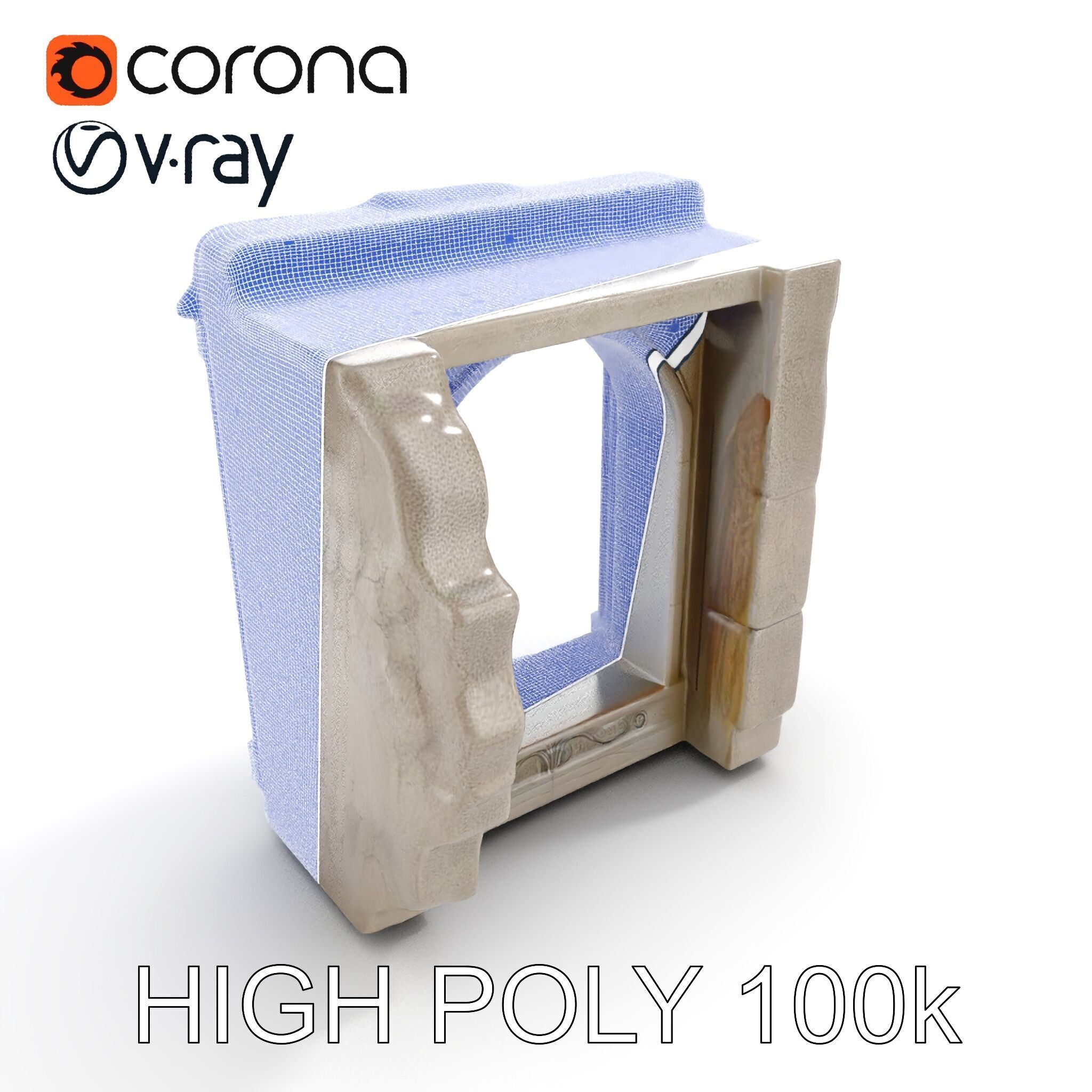 Ornate Stone Archway Model Pack Low-poly 3D model_27