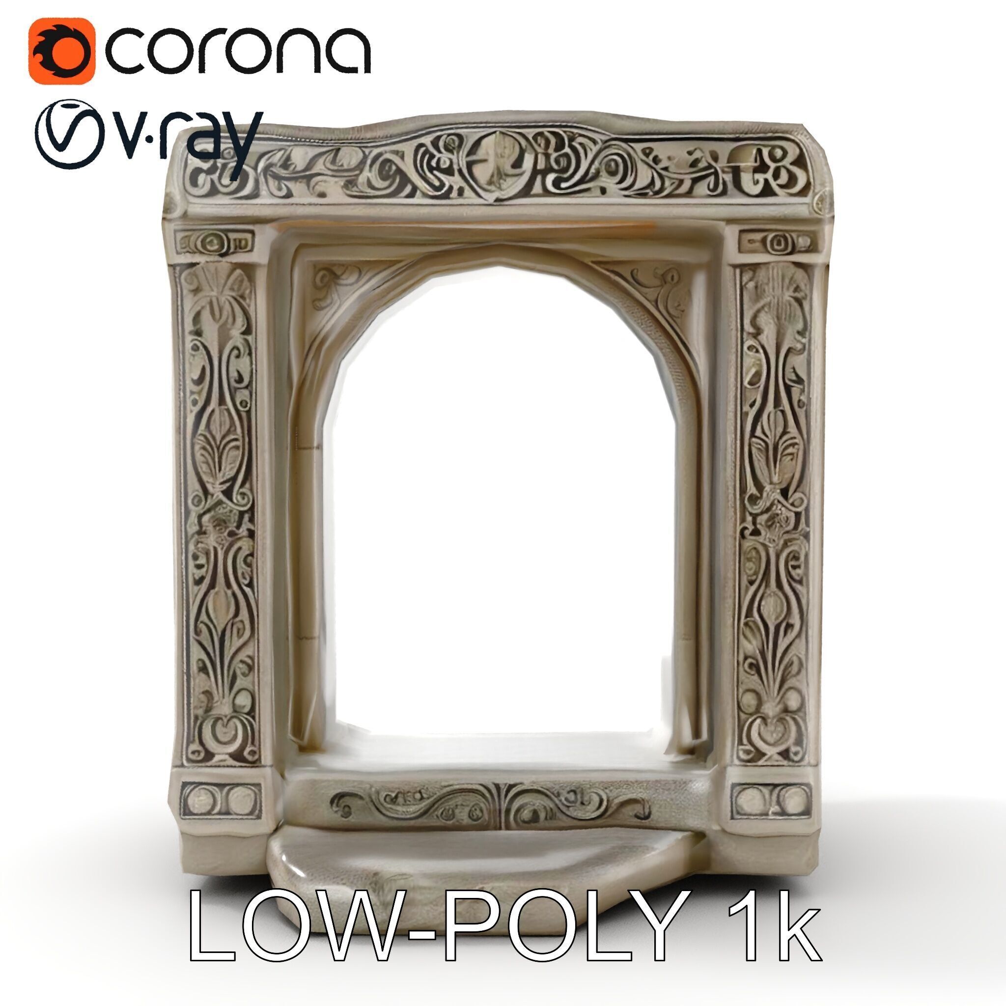 Ornate Stone Archway Model Pack Low-poly 3D model_17