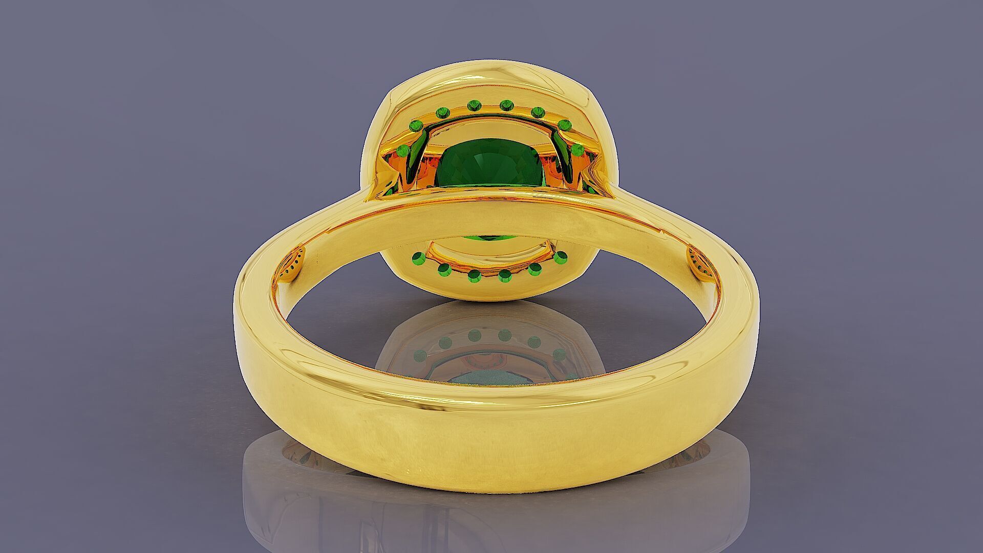 Cathedral style bezel set cushion square shape diamond halo ring 3D print model_6