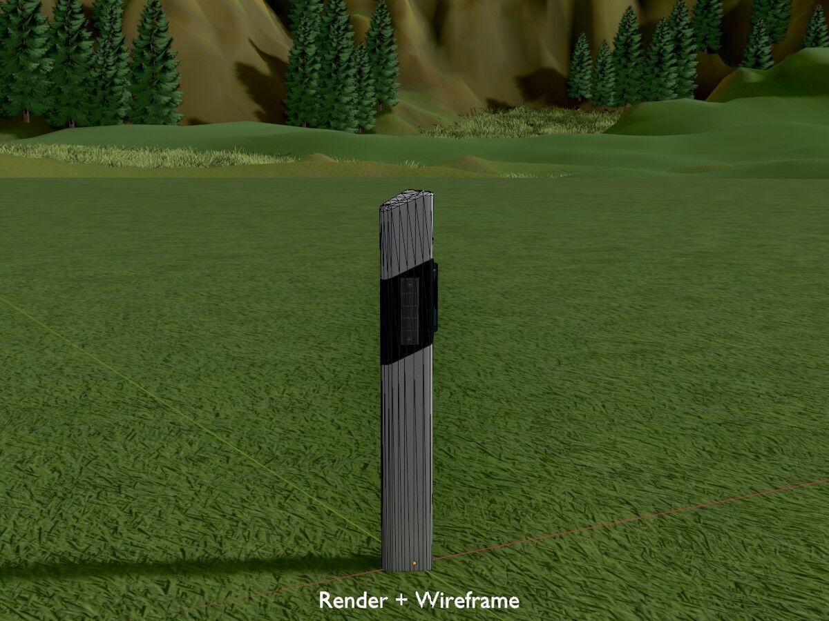 Delineator with wildlife warning reflector white L Low-poly 3D model_8