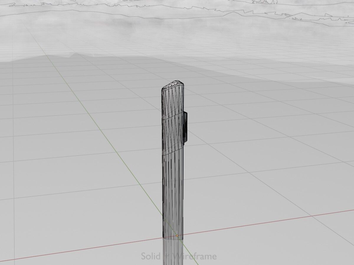 Delineator with wildlife warning reflector white L Low-poly 3D model_12