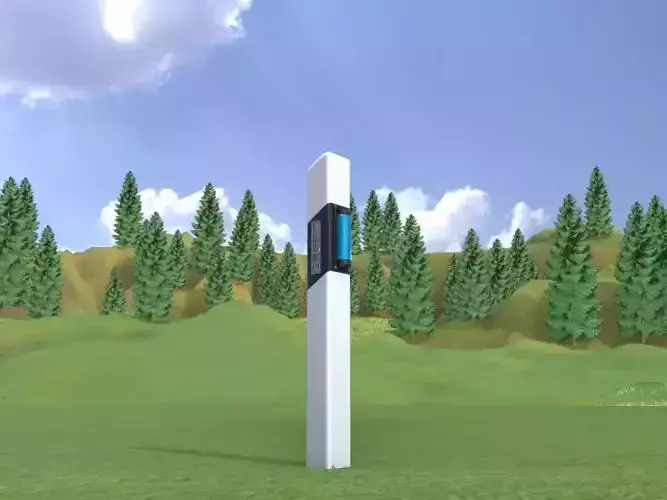 Delineator with wildlife warning reflector white L Low-poly 3D model