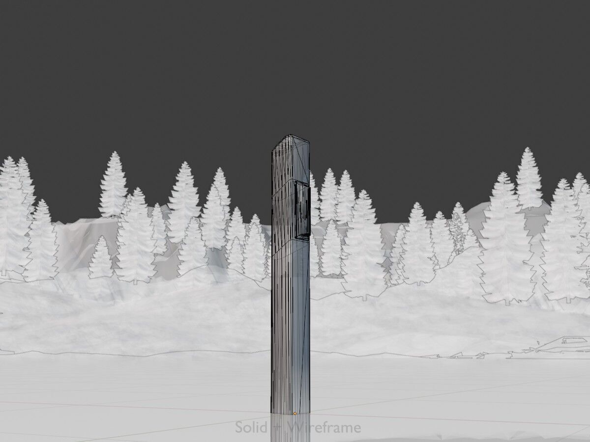 Delineator with wildlife warning reflector white L Low-poly 3D model_9