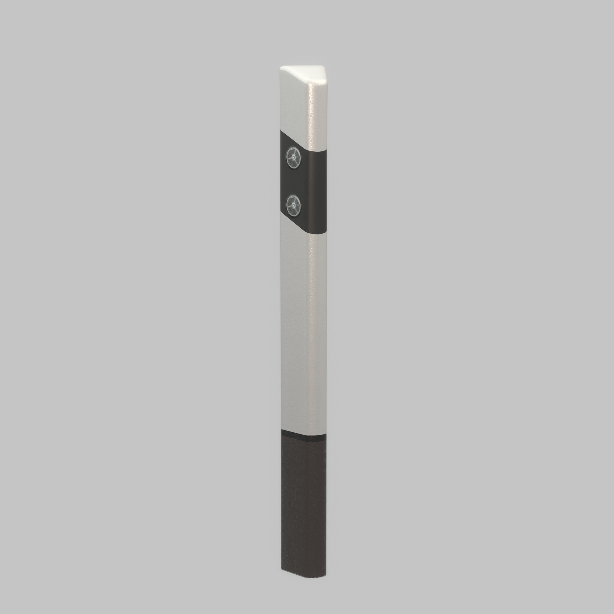 Delineator with wildlife warning reflector white L Low-poly 3D model_51