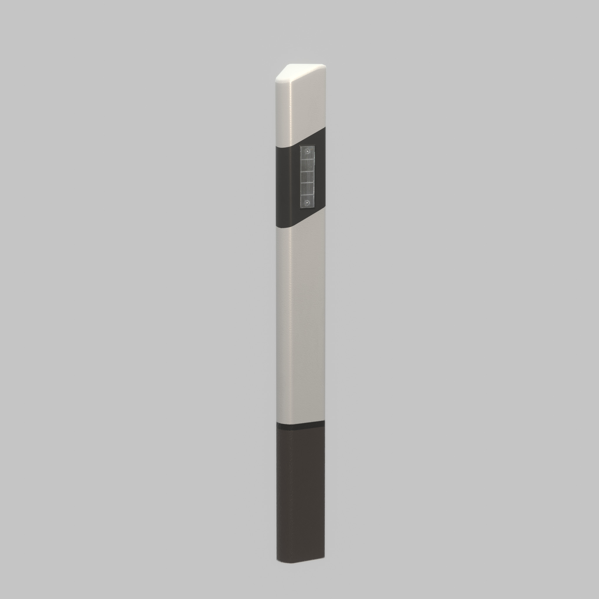 Delineator with wildlife warning reflector white L Low-poly 3D model_24