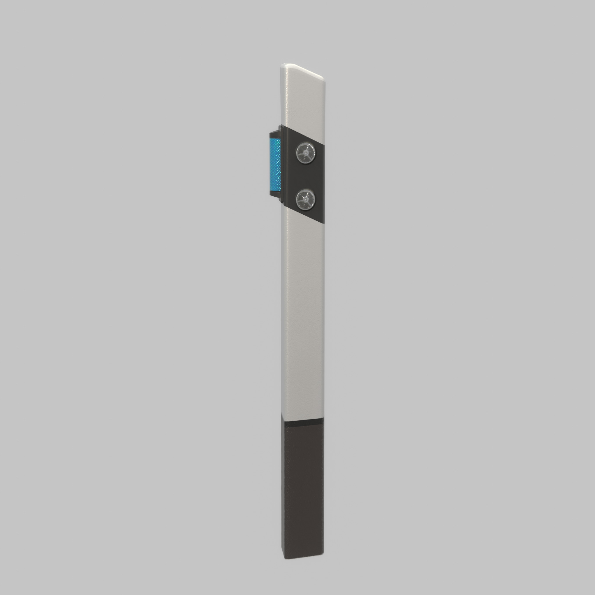Delineator with wildlife warning reflector white L Low-poly 3D model_23