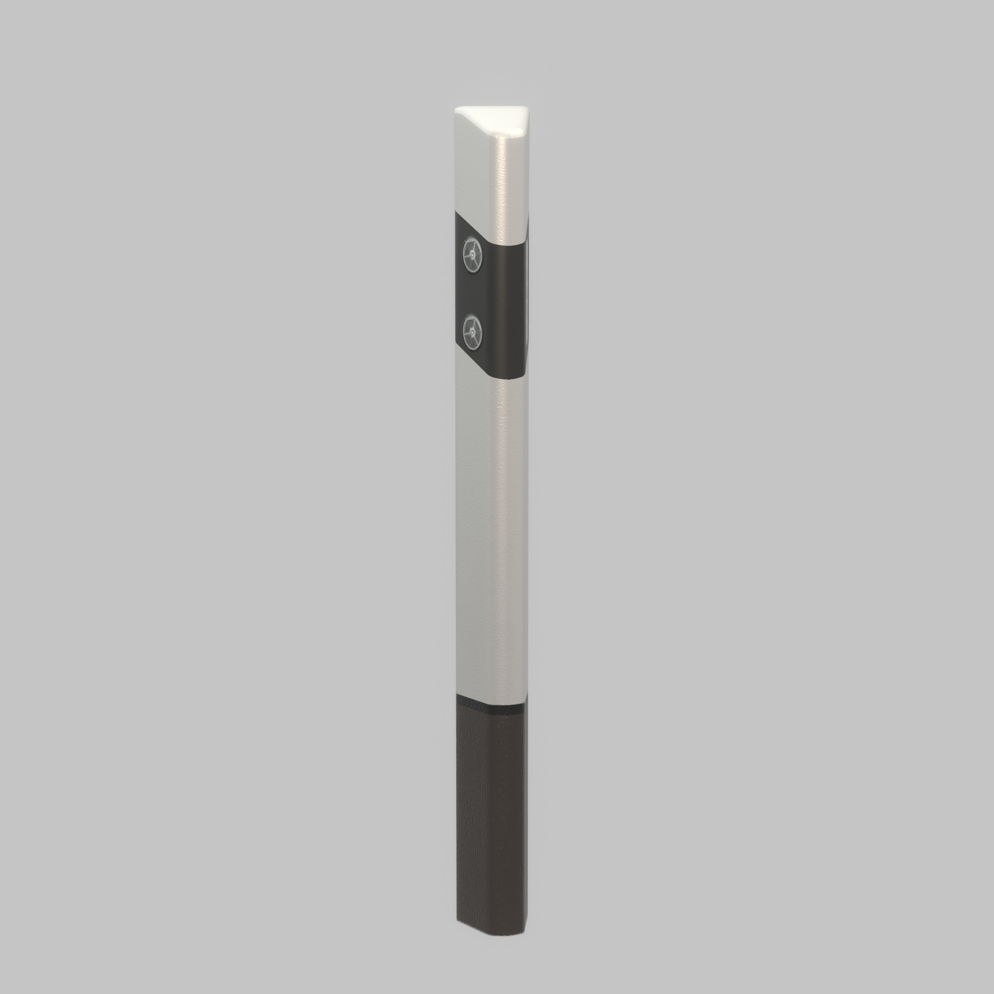 Delineator with wildlife warning reflector white L Low-poly 3D model_30