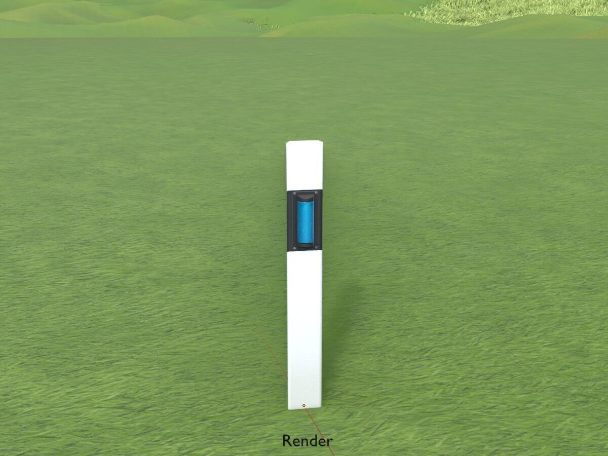 Delineator with wildlife warning reflector white L Low-poly 3D model_14