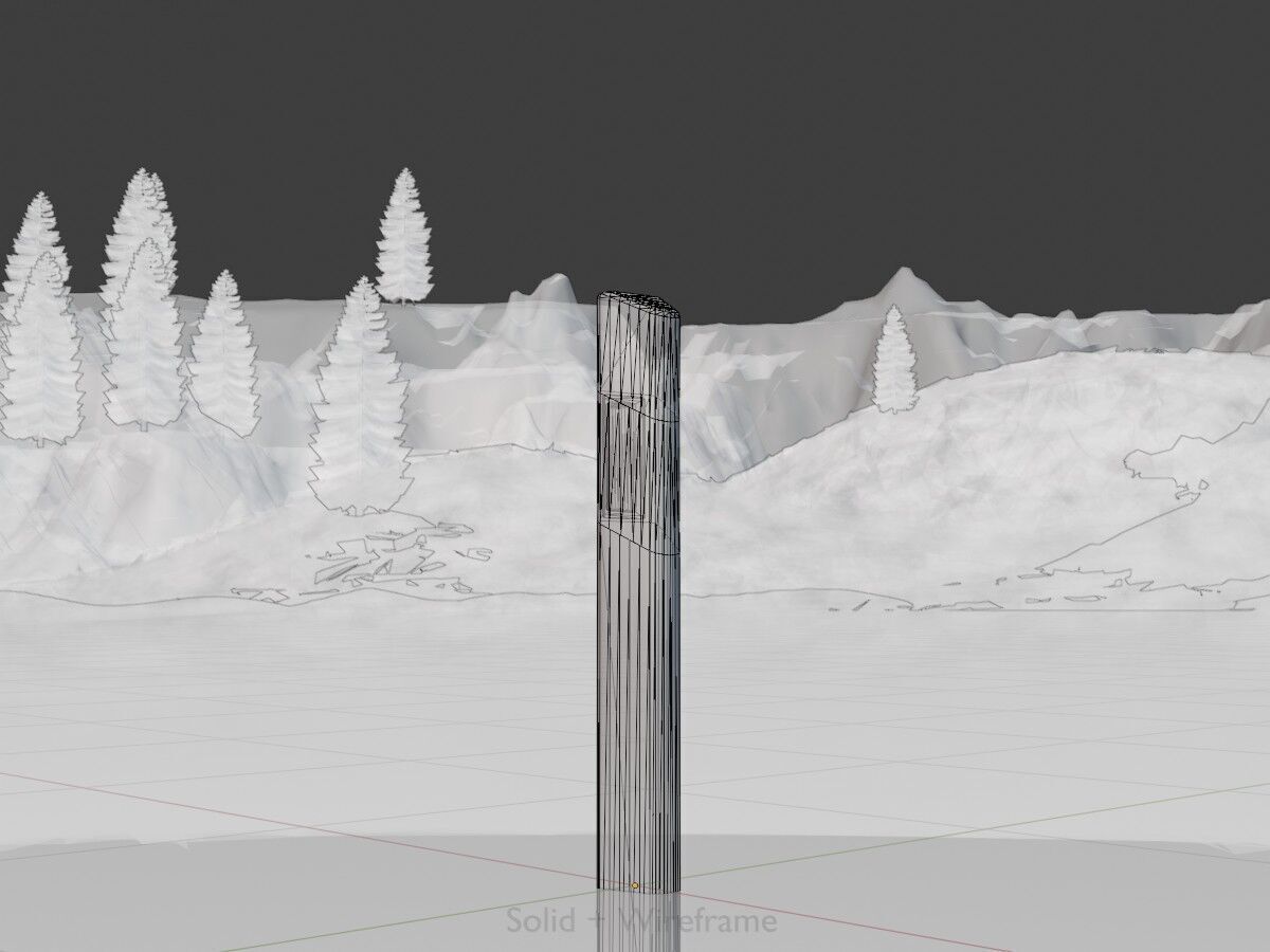 Delineator with wildlife warning reflector white L Low-poly 3D model_11