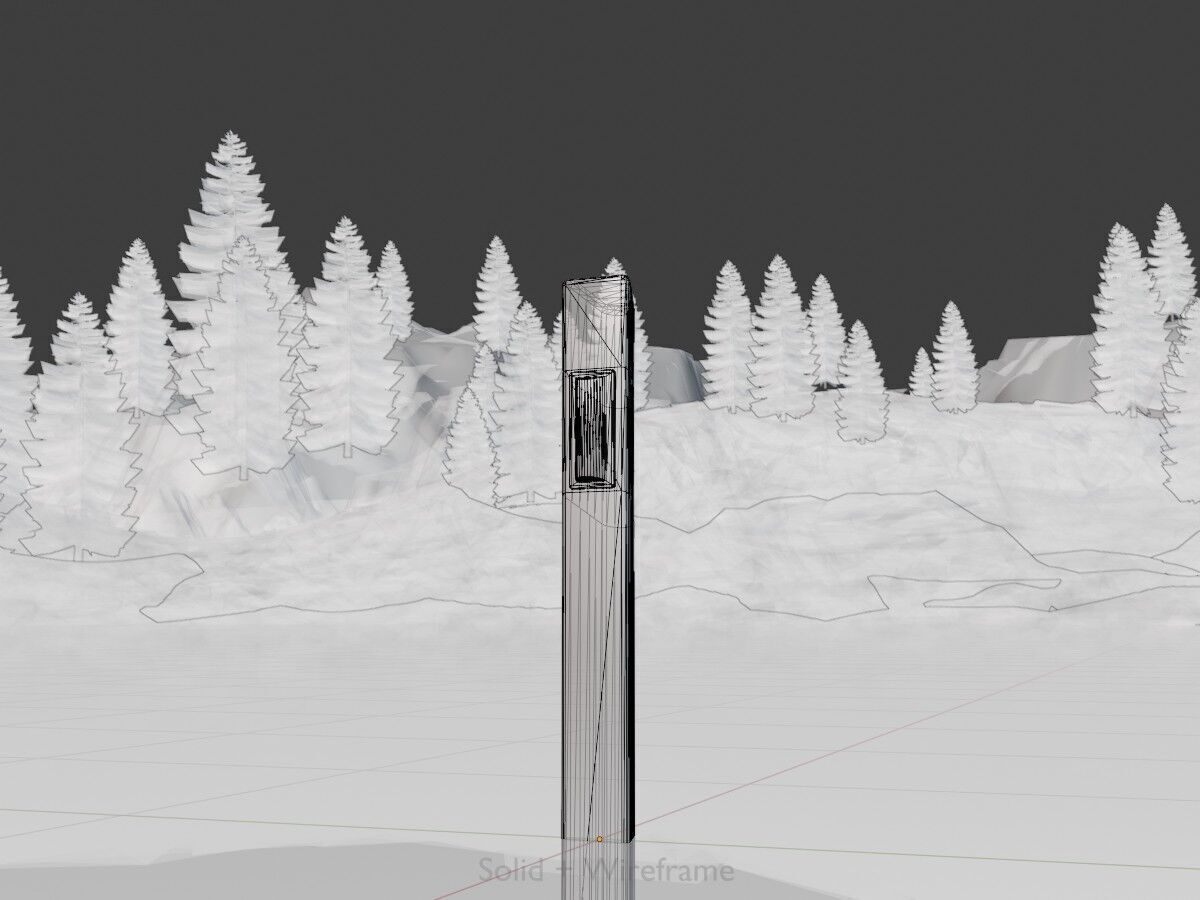 Delineator with wildlife warning reflector white L Low-poly 3D model_10