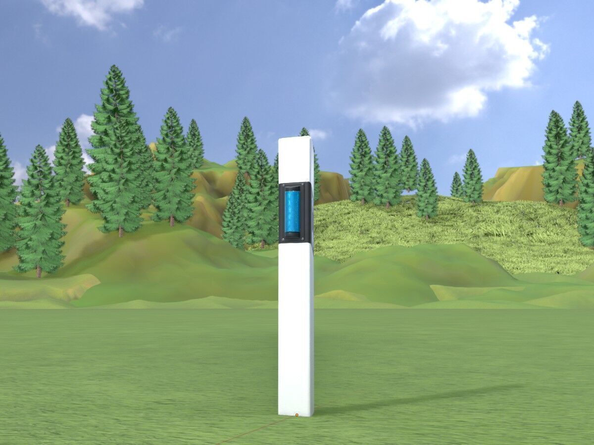 Delineator with wildlife warning reflector white L Low-poly 3D model_2