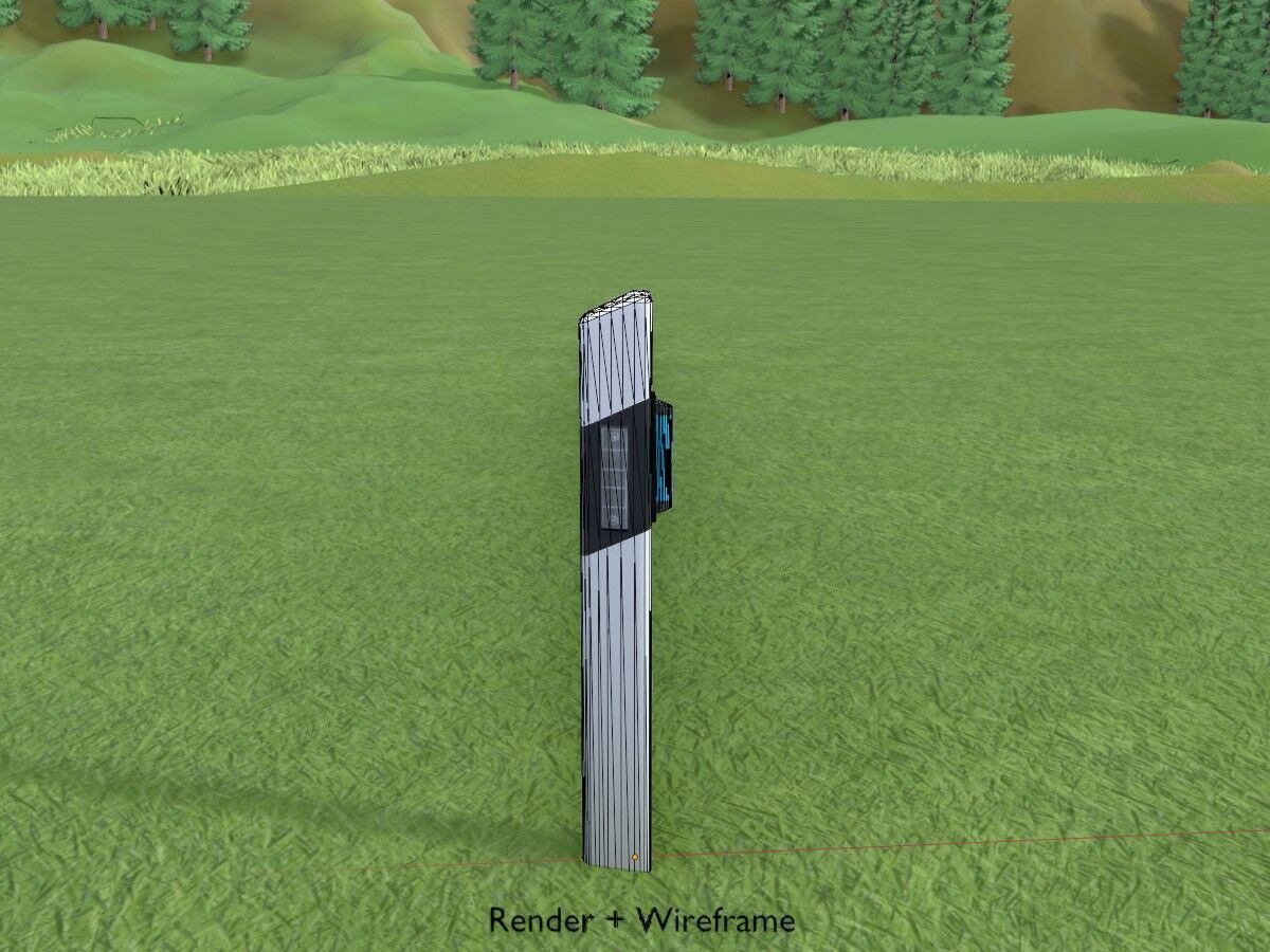 Delineator with wildlife warning reflector white L Low-poly 3D model_5