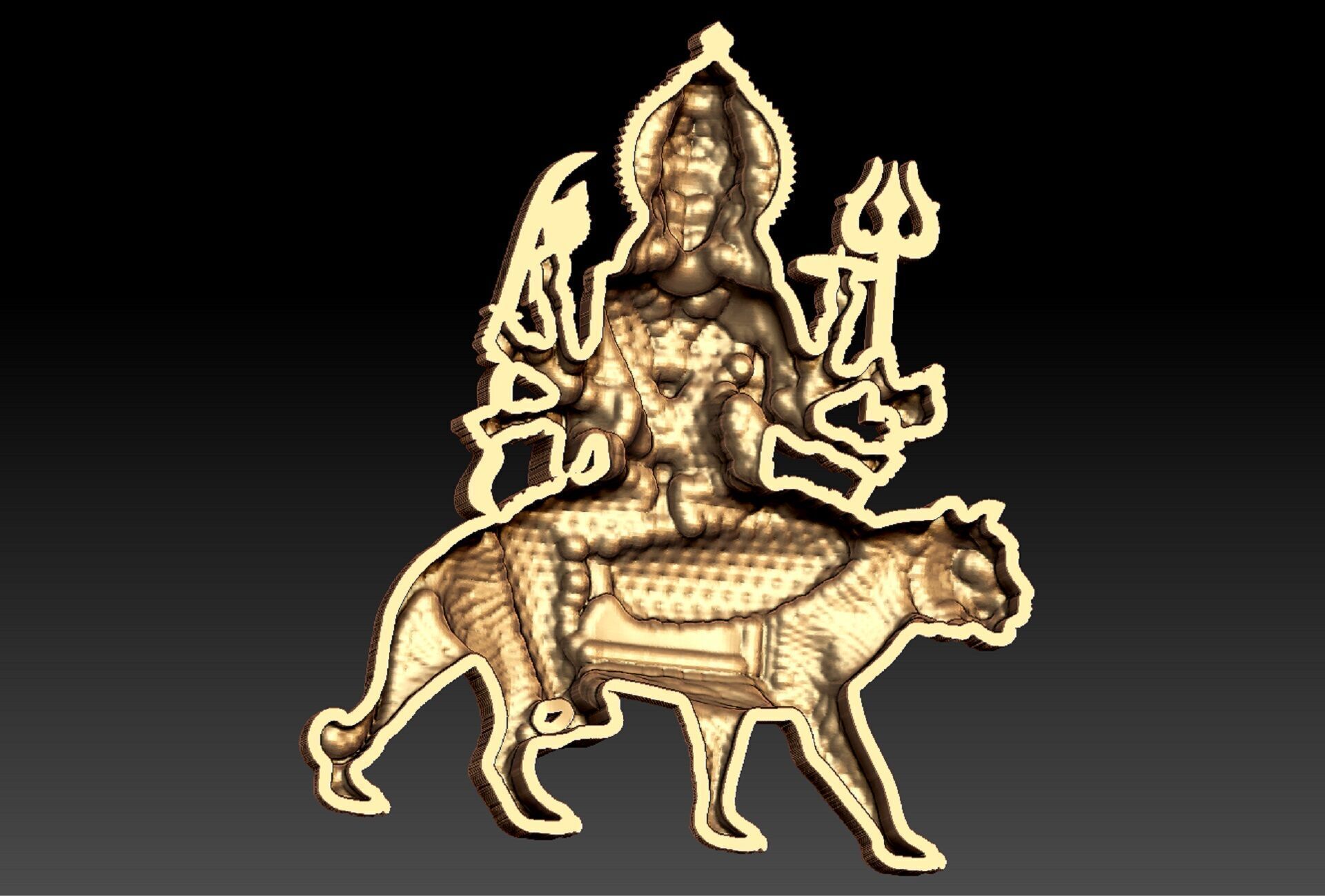 Durga maa pendent 3D print model_6