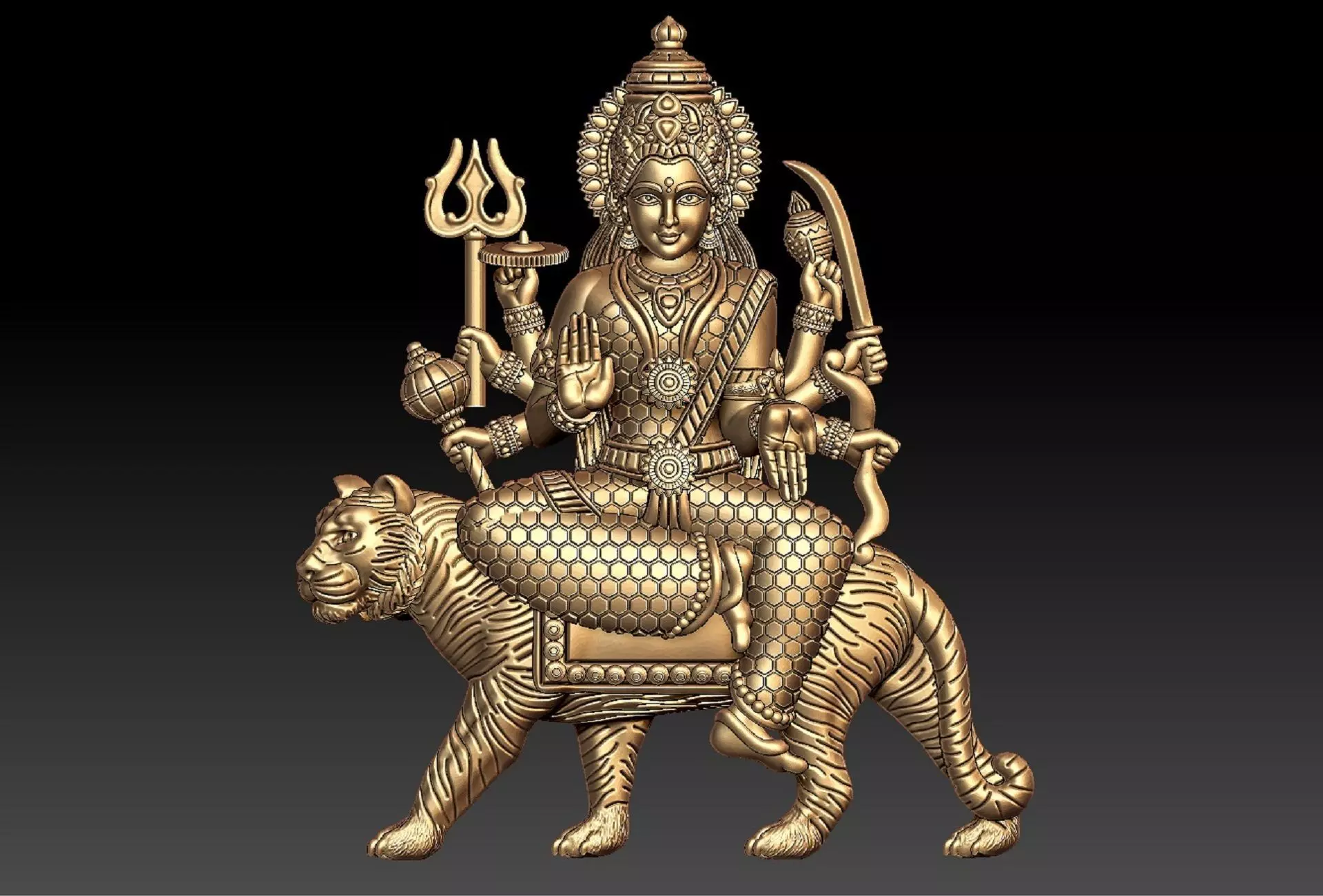 Durga maa pendent 3D print model_0