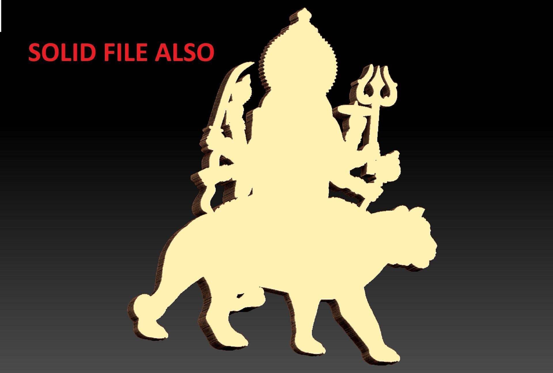 Durga maa pendent 3D print model_7