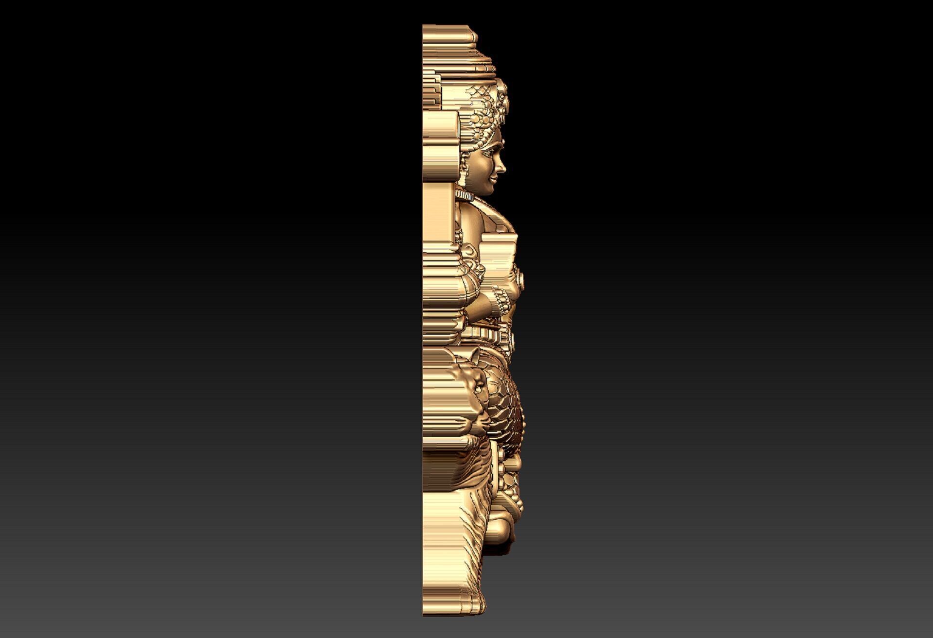 Durga maa pendent 3D print model_4