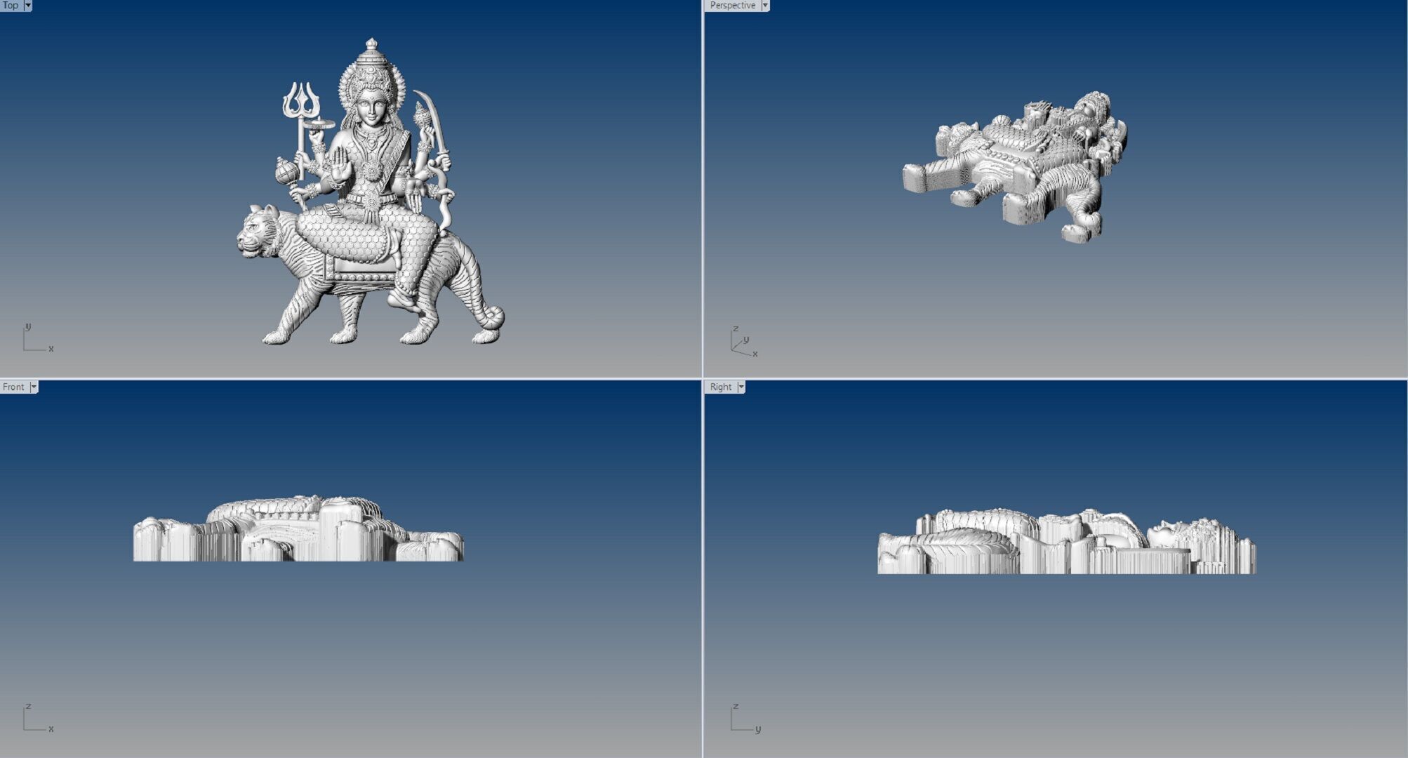 Durga maa pendent 3D print model_2