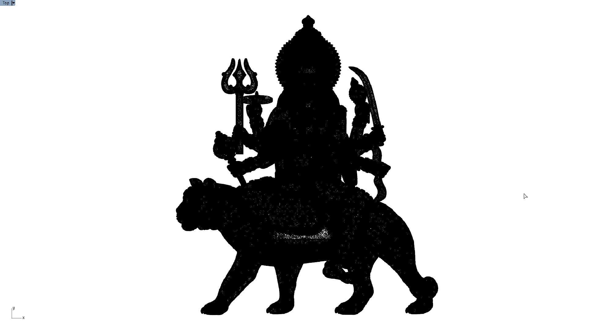 Durga maa pendent 3D print model_9