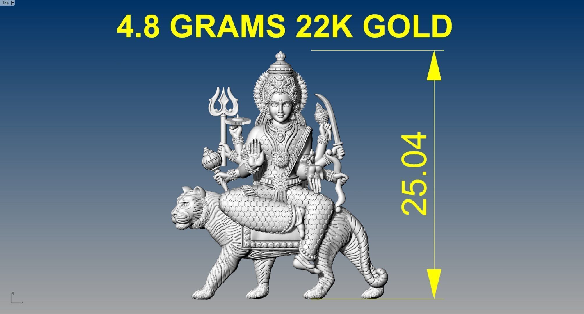 Durga maa pendent 3D print model_8